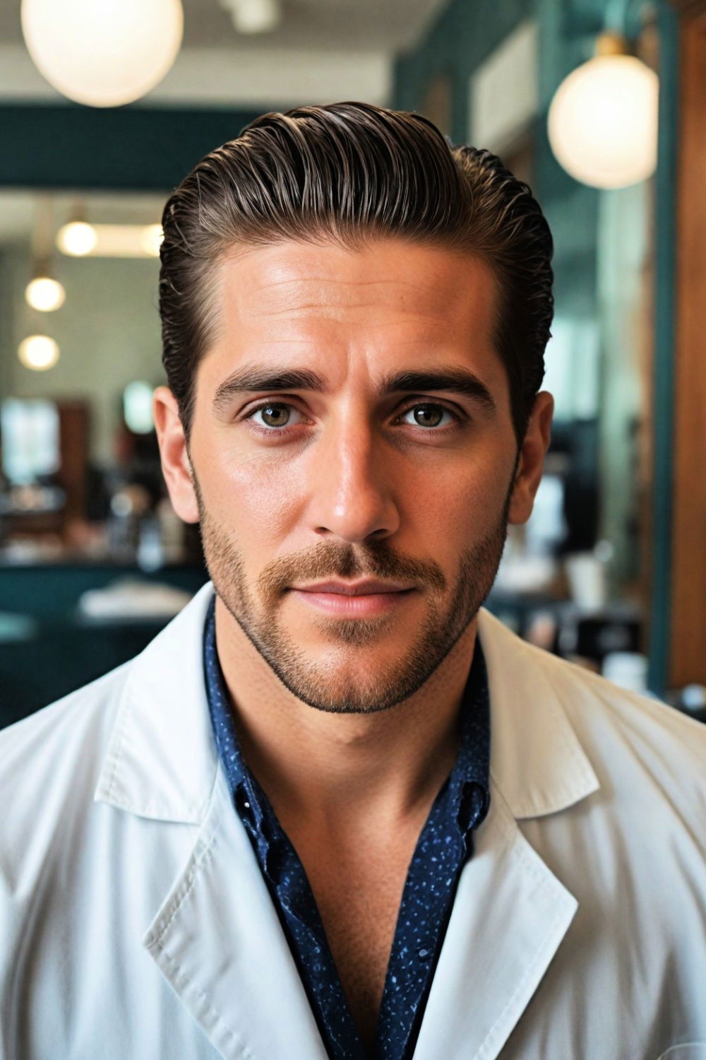 wet look slick back hairstyle