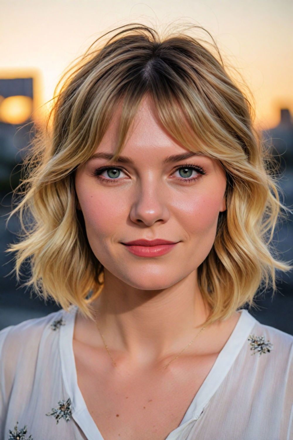 wispy bangs bob for low maintenance short wavy hairstyle