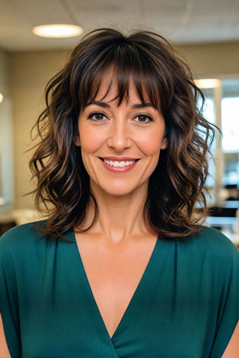 wispy bangs hairstyle for women over 60