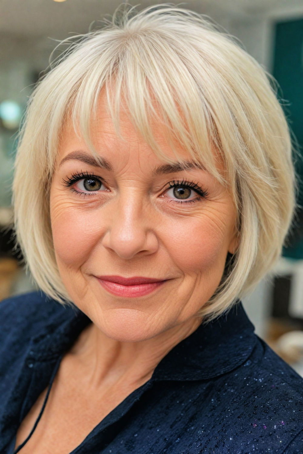 wispy bangs hairstyle for women over 60