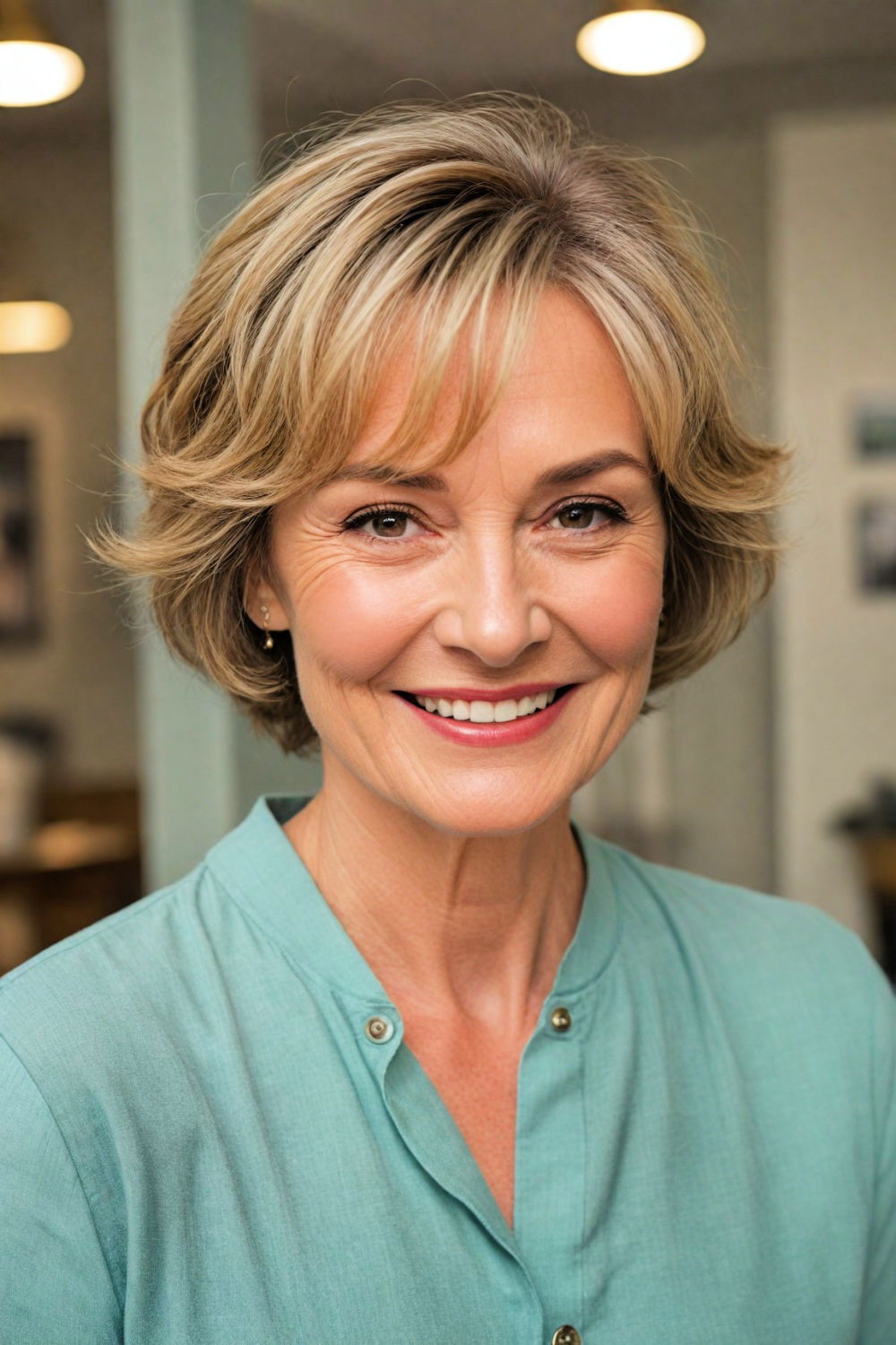 wispy bangs short cut for women over 70