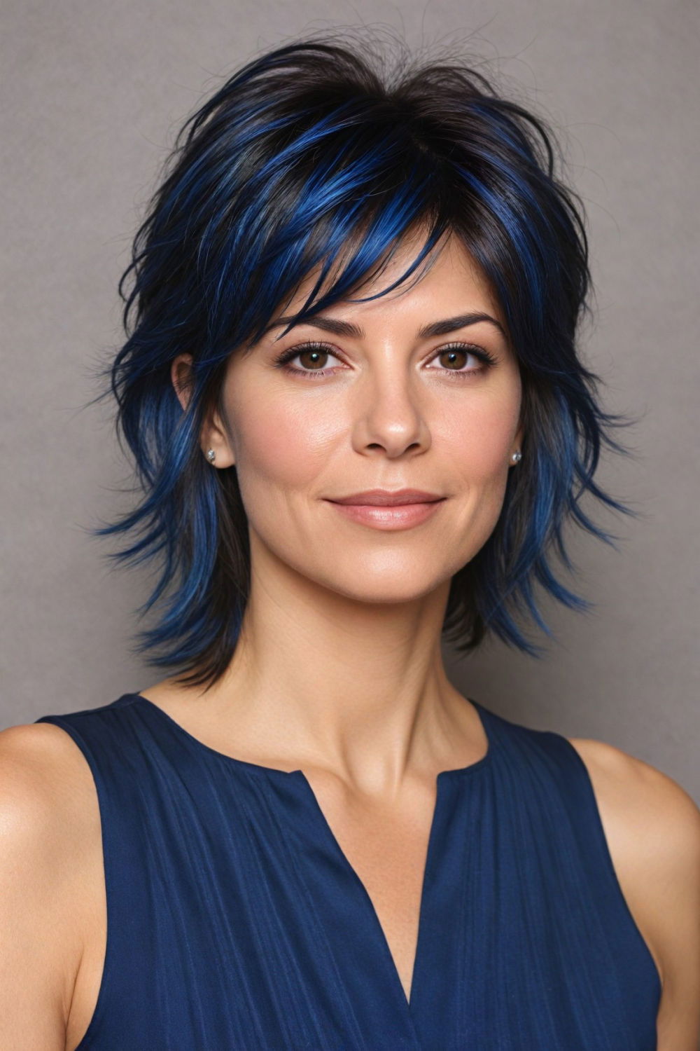 wispy layered crop shaggy hairstyle over 50