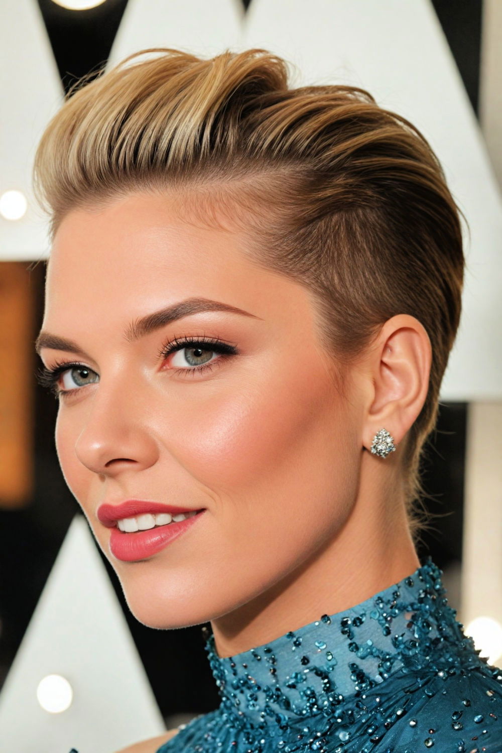 women slicked back undercut