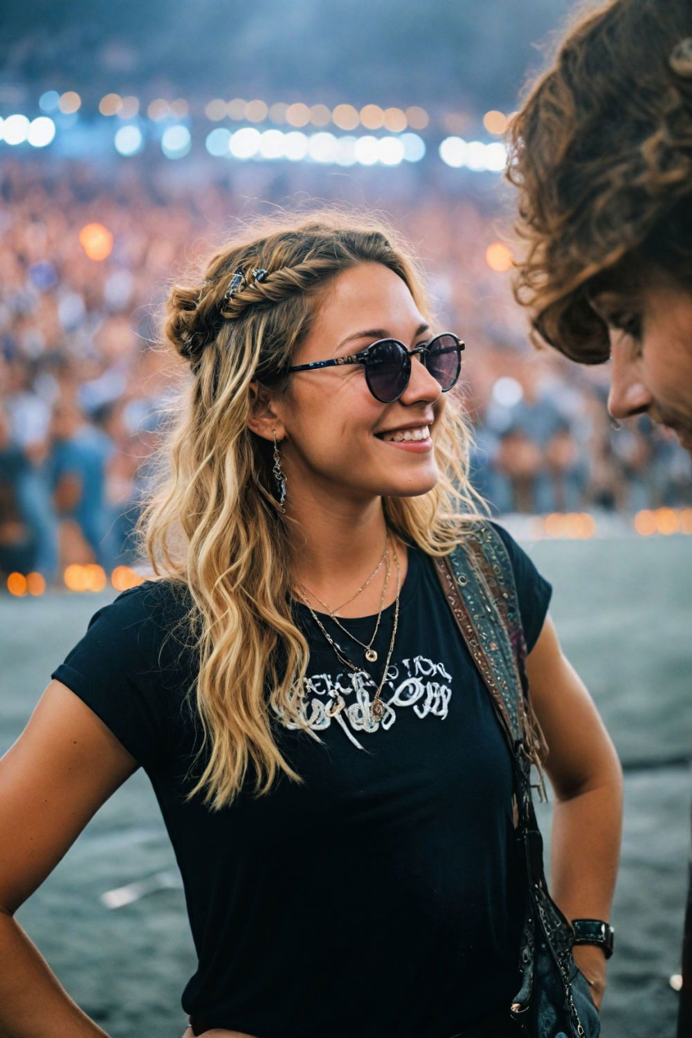 wonderful boho waves for romantic concert look
