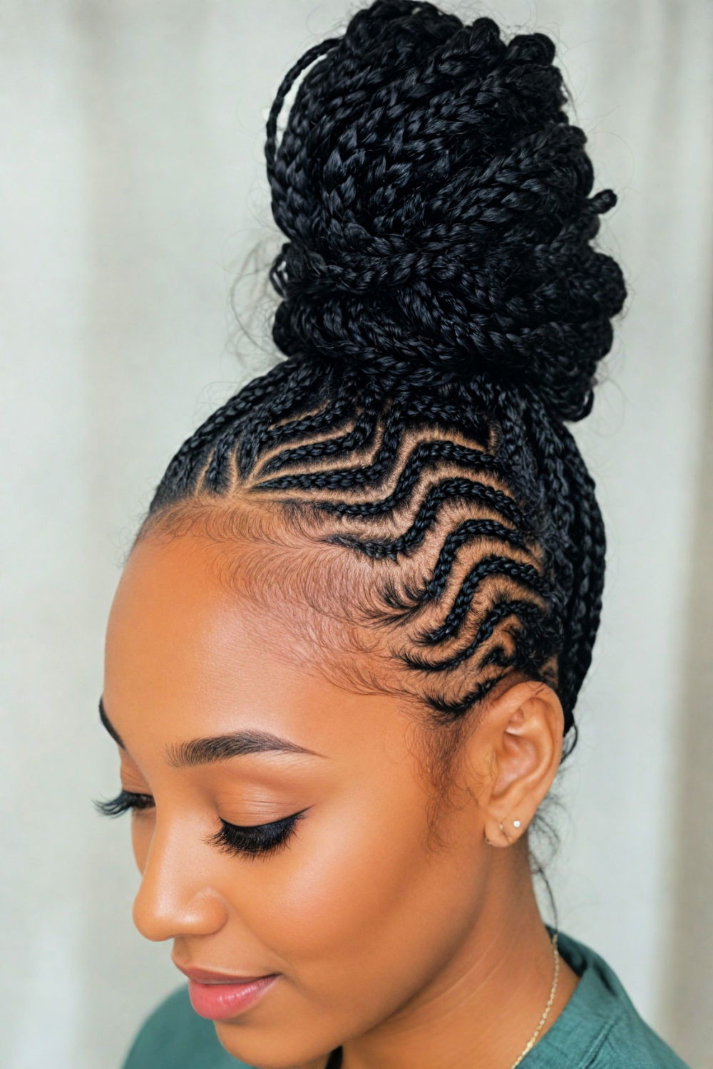 zig zag part knotless braids hairstyle