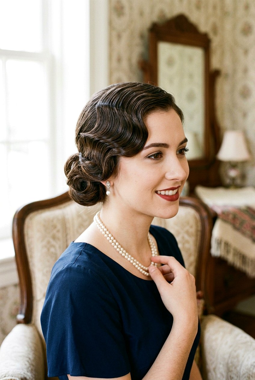 1920s Finger Wave Updo - 20 vintage updo hairstyle - 20 vintage updo hairstyle