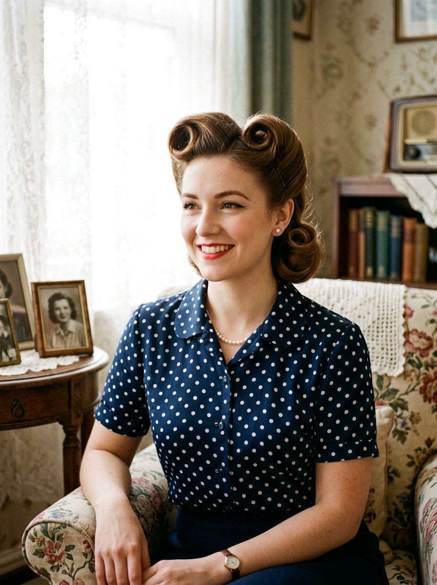1940s Victory Rolls - 20 glamorous old hollywood hair ideas - 20 glamorous old hollywood hair ideas