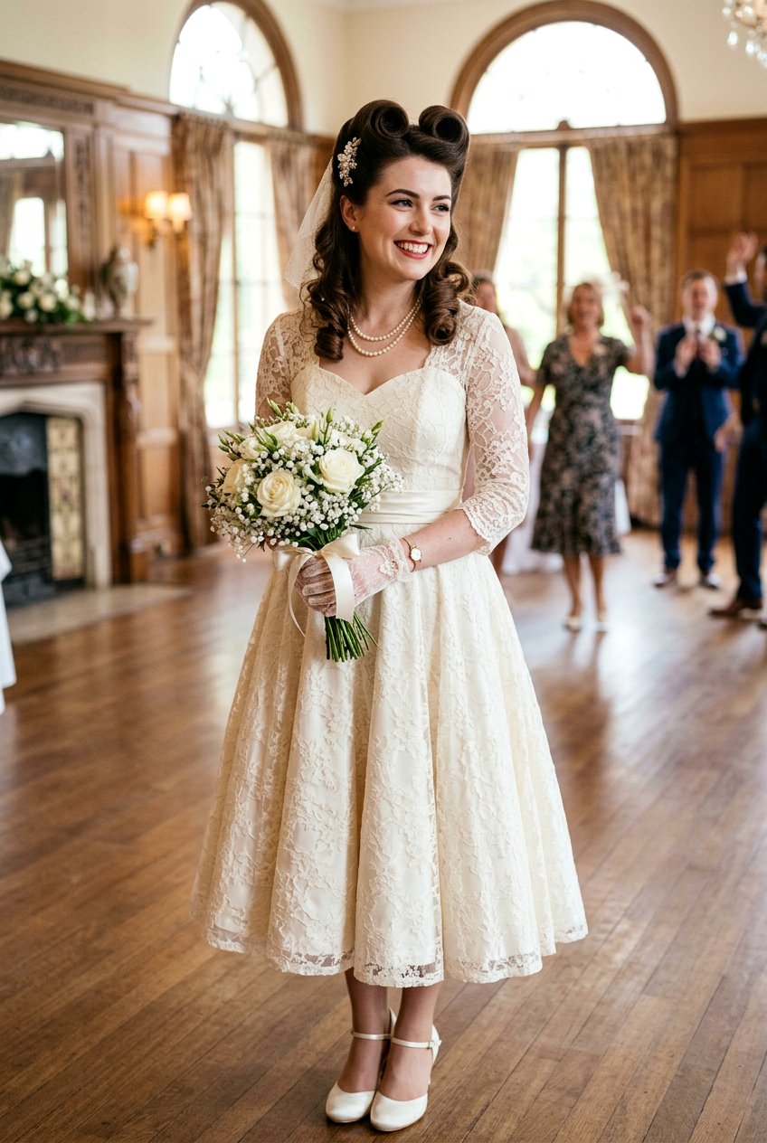 1940s Victory Rolls - 20 bridal hairstyle with vintage waves - 20 bridal hairstyle with vintage waves