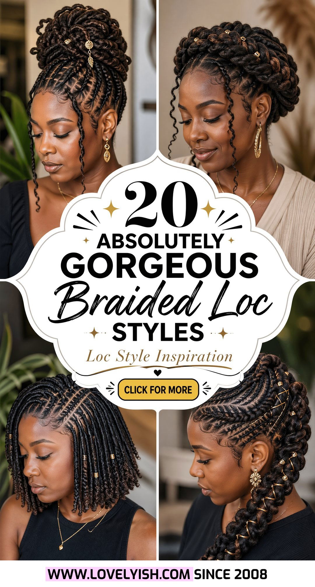 20 Absolutely Gorgeous Braided Loc Styles For Women Today - 20 Absolutely Gorgeous Braided Loc Styles For Women Today