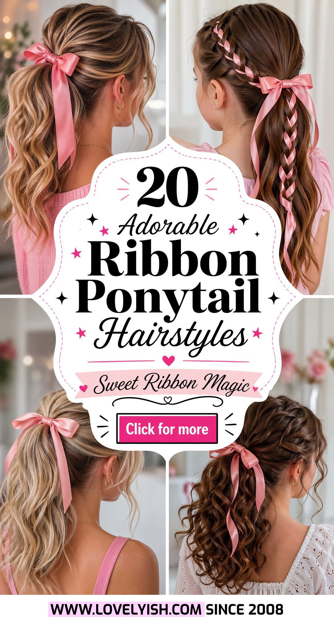 20 Adorable Ribbon Ponytail Hairstyles For Girls To Try Now - 20 Adorable Ribbon Ponytail Hairstyles For Girls To Try Now