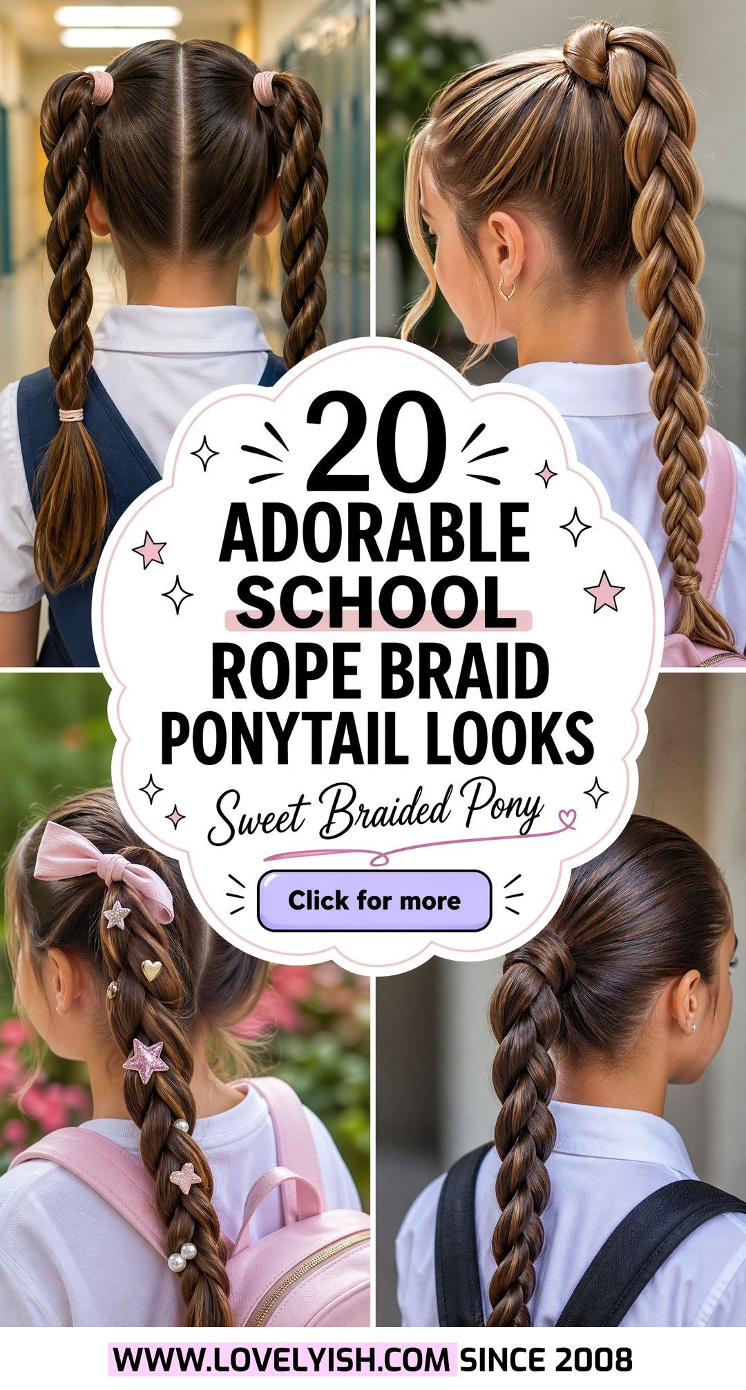 20 Adorable School Rope Braid Ponytail Looks for Students - 20 Adorable School Rope Braid Ponytail Looks for Students