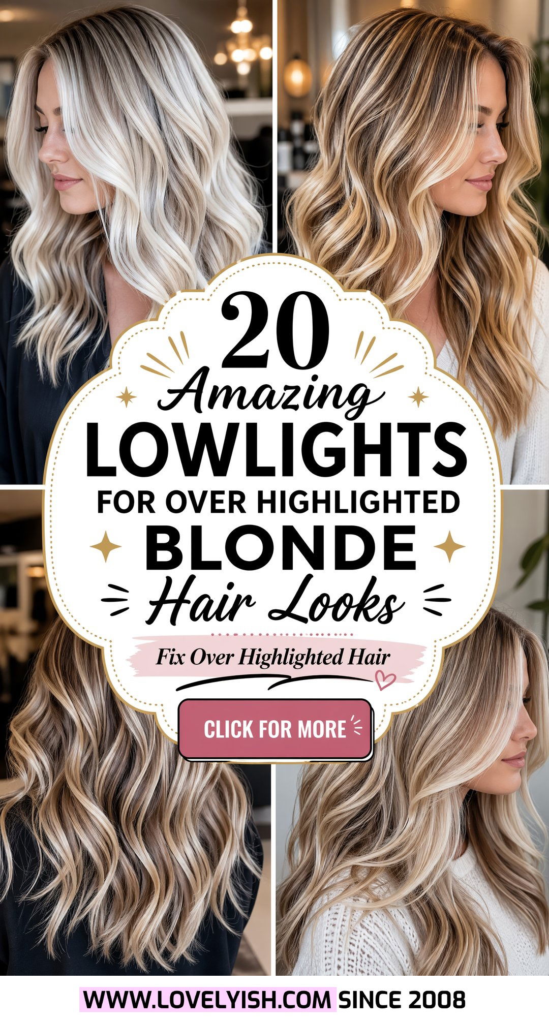 20 Amazing Lowlights for Over Highlighted Blonde Hair Looks - 20 Amazing Lowlights for Over Highlighted Blonde Hair Looks
