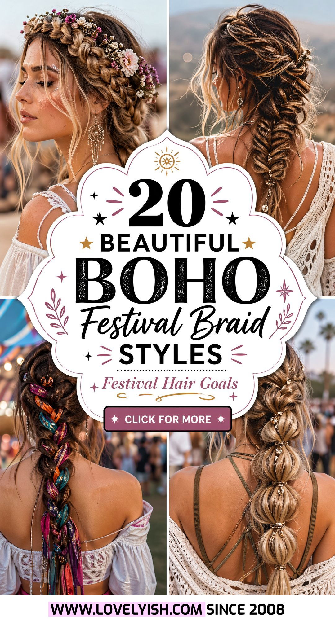 20 Beautiful Boho Festival Braid Styles For Your Next Fest - 20 Beautiful Boho Festival Braid Styles For Your Next Fest