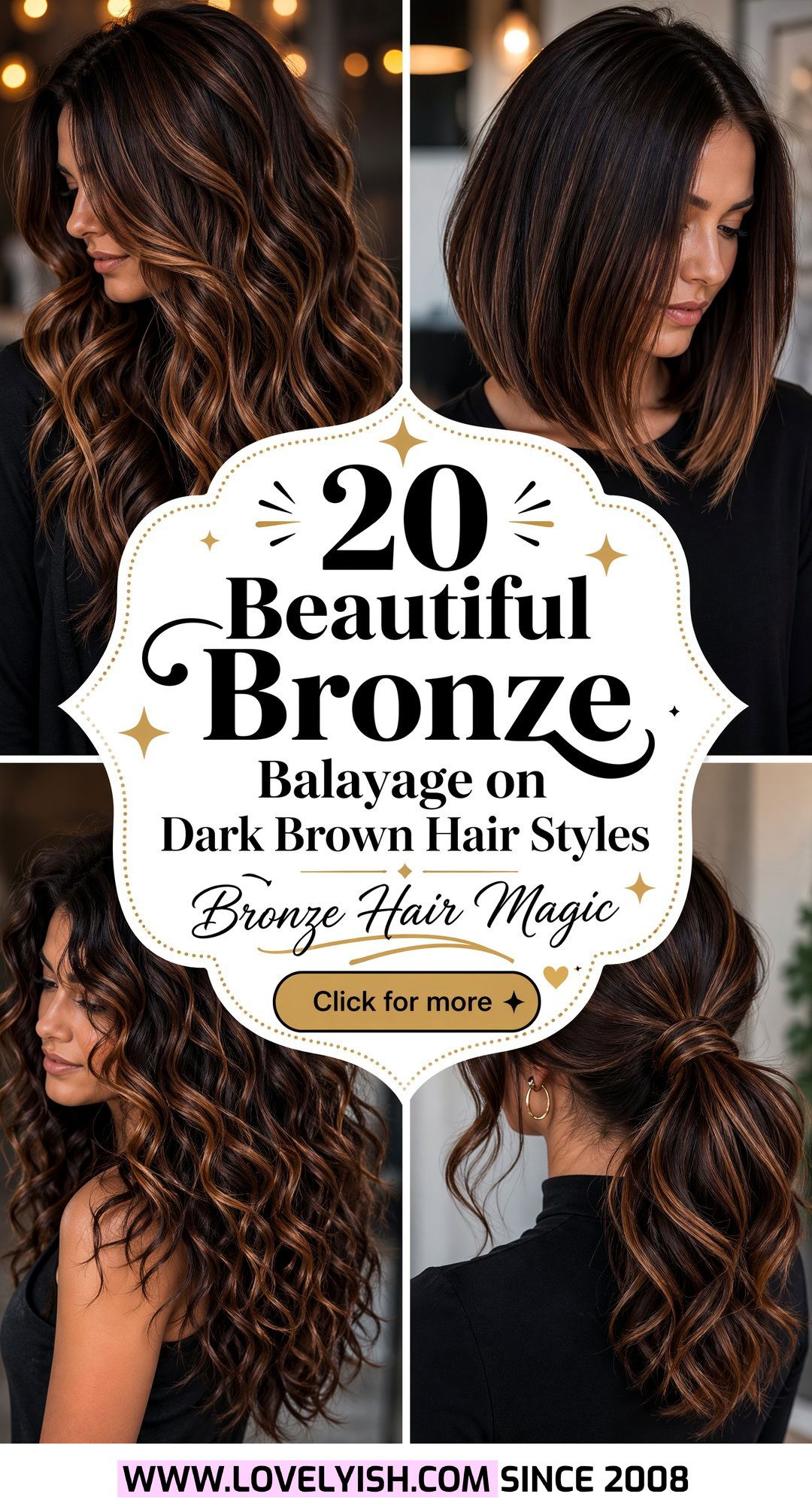 20 Beautiful Bronze Balayage on Dark Brown Hair Styles - 20 Beautiful Bronze Balayage on Dark Brown Hair Styles