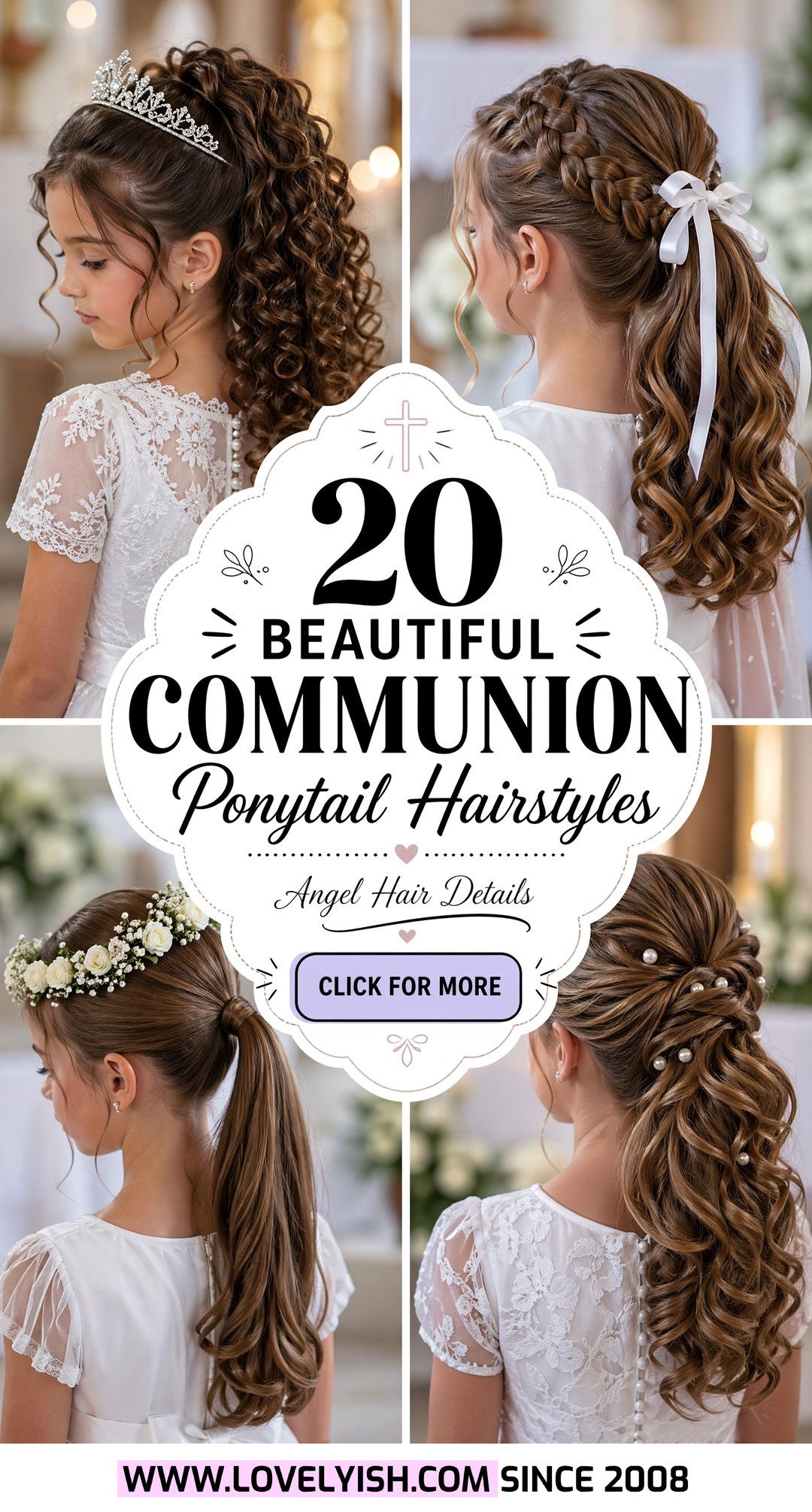 20 Beautiful Communion Ponytail Hairstyles for Little Girls - 20 Beautiful Communion Ponytail Hairstyles for Little Girls