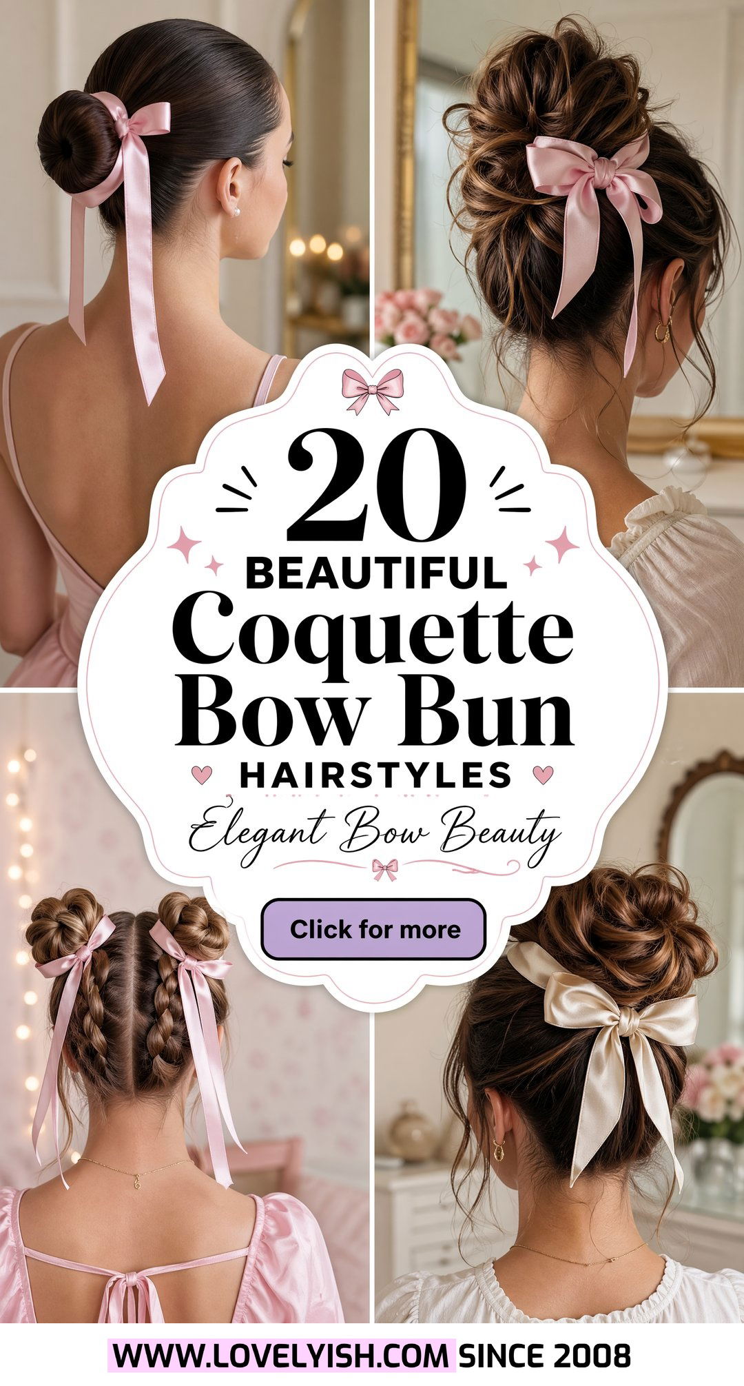 20 Beautiful Coquette Bow Bun Hairstyle Ideas To Try Now - 20 Beautiful Coquette Bow Bun Hairstyle Ideas To Try Now