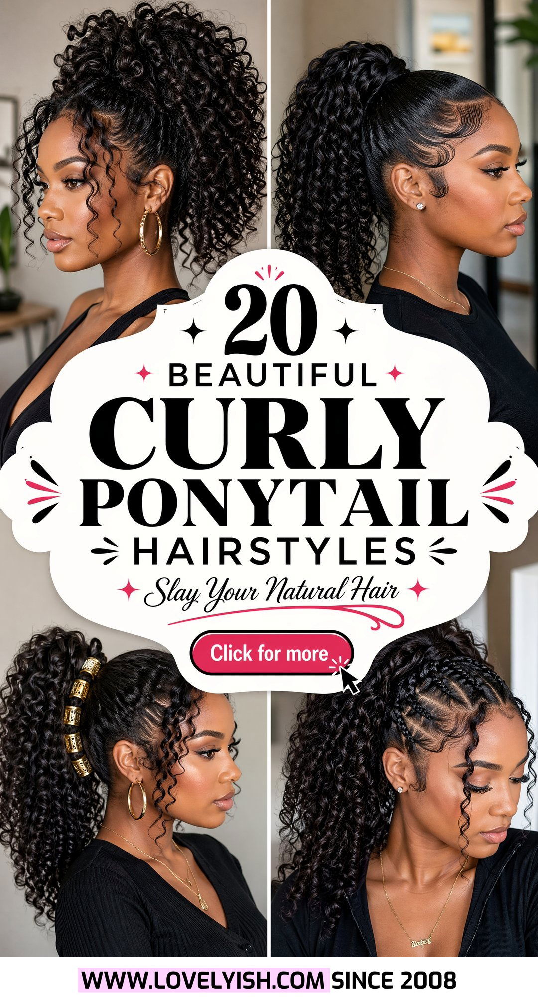 20 Beautiful Curly Ponytail Hairstyles for Natural Hair - 20 Beautiful Curly Ponytail Hairstyles for Natural Hair