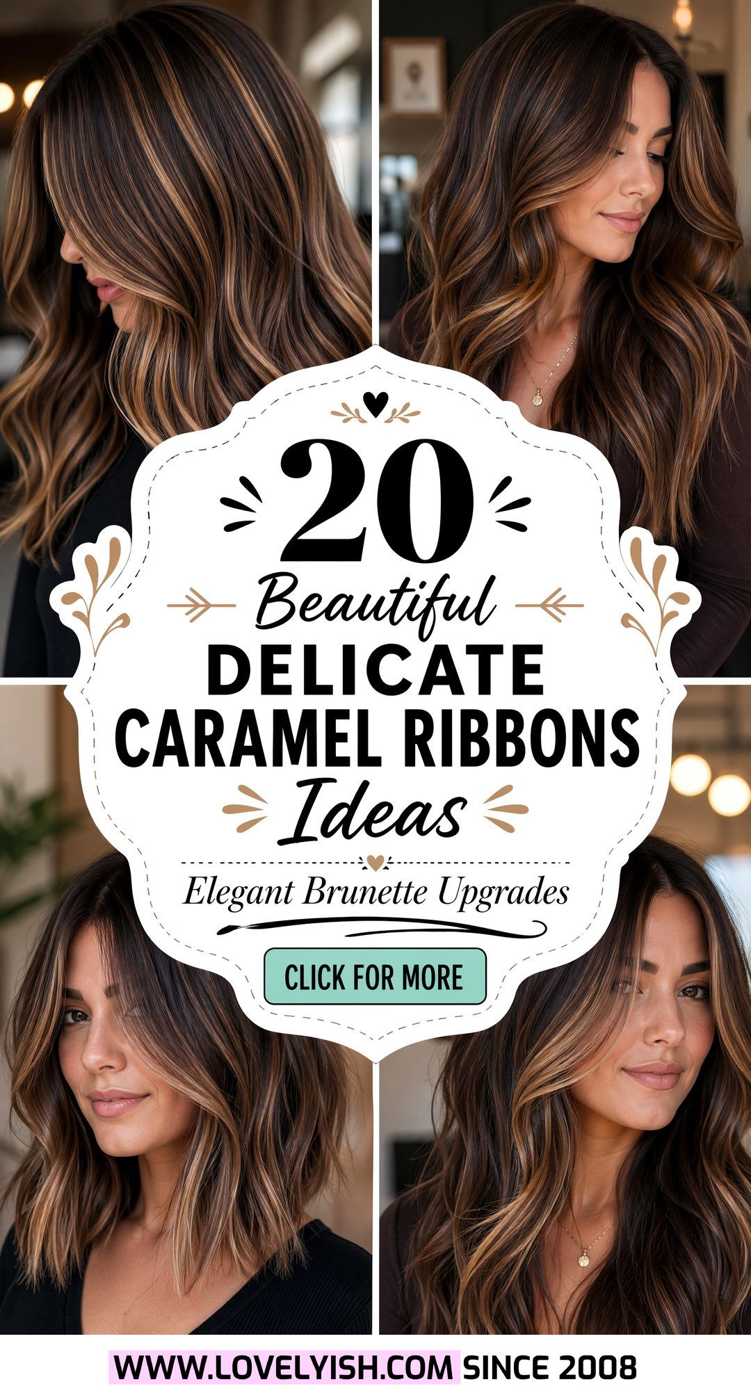 20 Beautiful Delicate Caramel Ribbons for Mature Brunettes - 20 Beautiful Delicate Caramel Ribbons for Mature Brunettes
