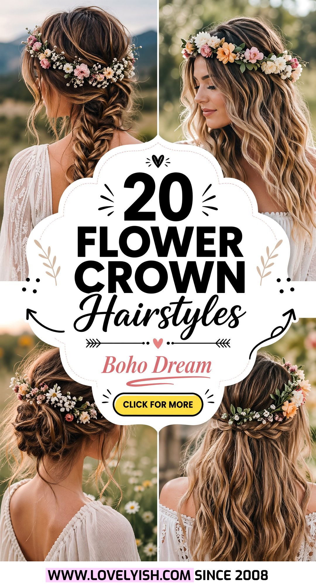 20 Beautiful Flower Crown Hairstyles for Your Boho Look - 20 Beautiful Flower Crown Hairstyles for Your Boho Look