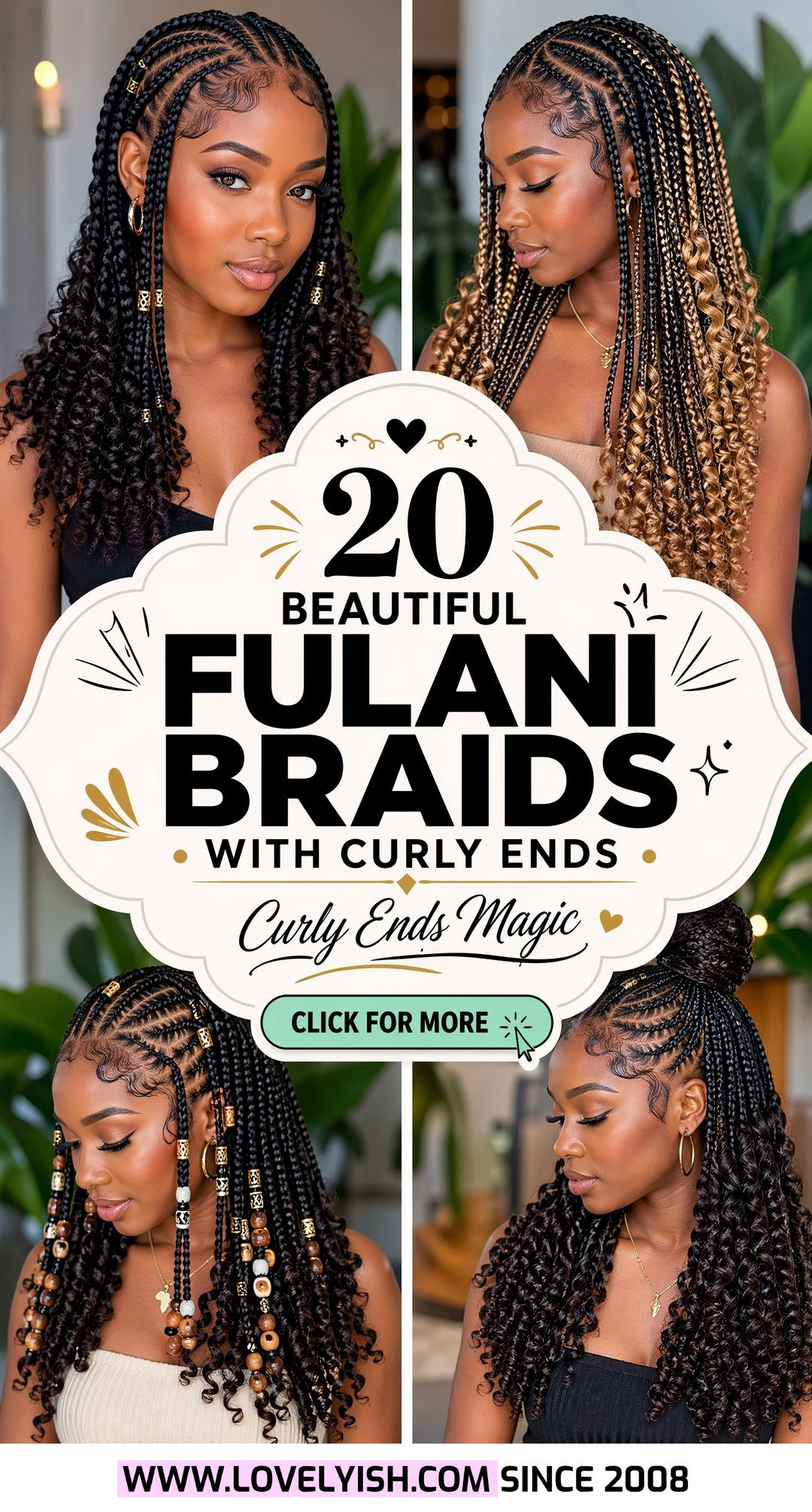 20 Beautiful Fulani Braids With Curly Ends to Try Right Now - 20 Beautiful Fulani Braids With Curly Ends to Try Right Now