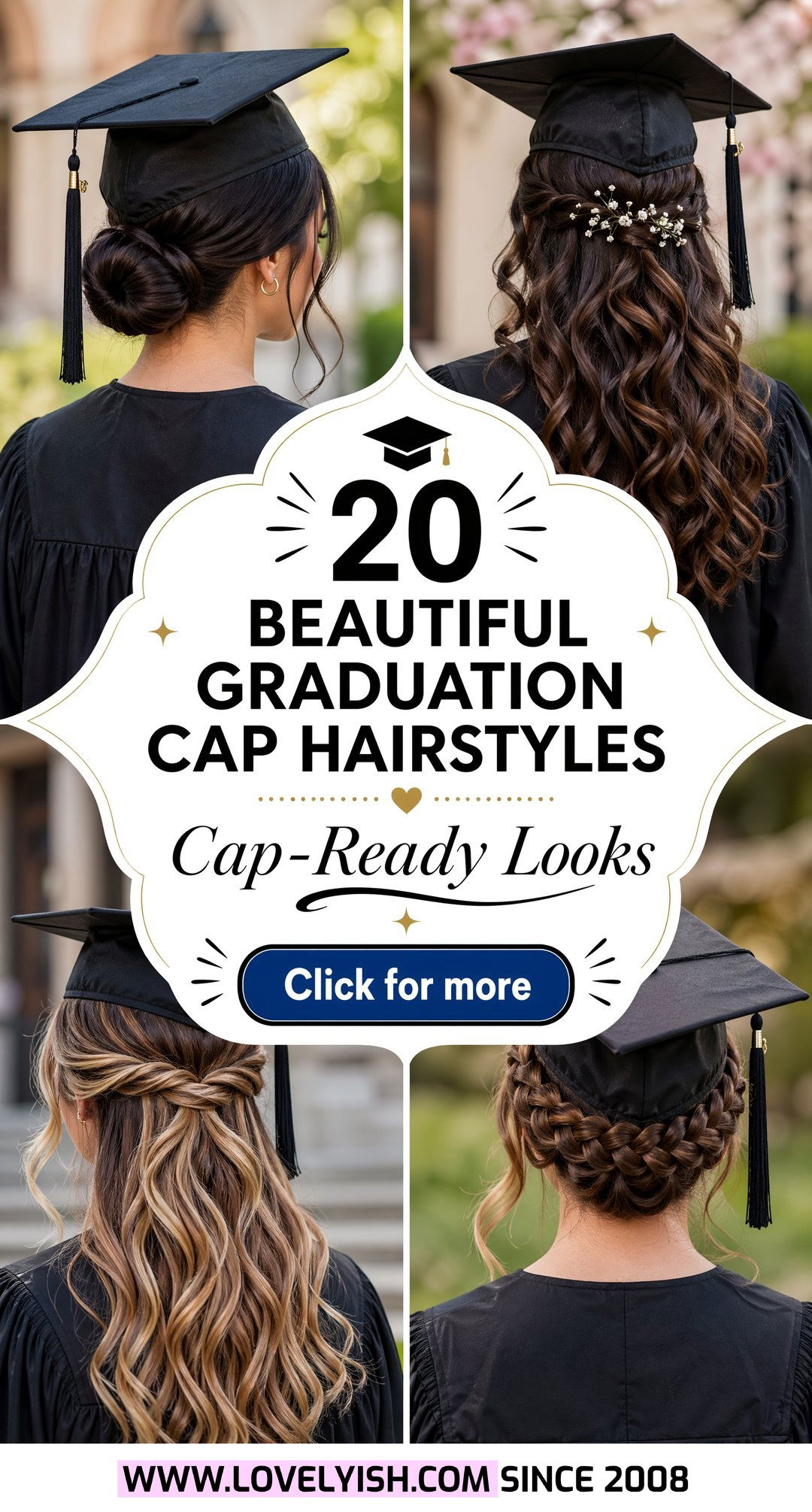 20 Beautiful Graduation Cap Hairstyles For Your Big Day - 20 Beautiful Graduation Cap Hairstyles For Your Big Day