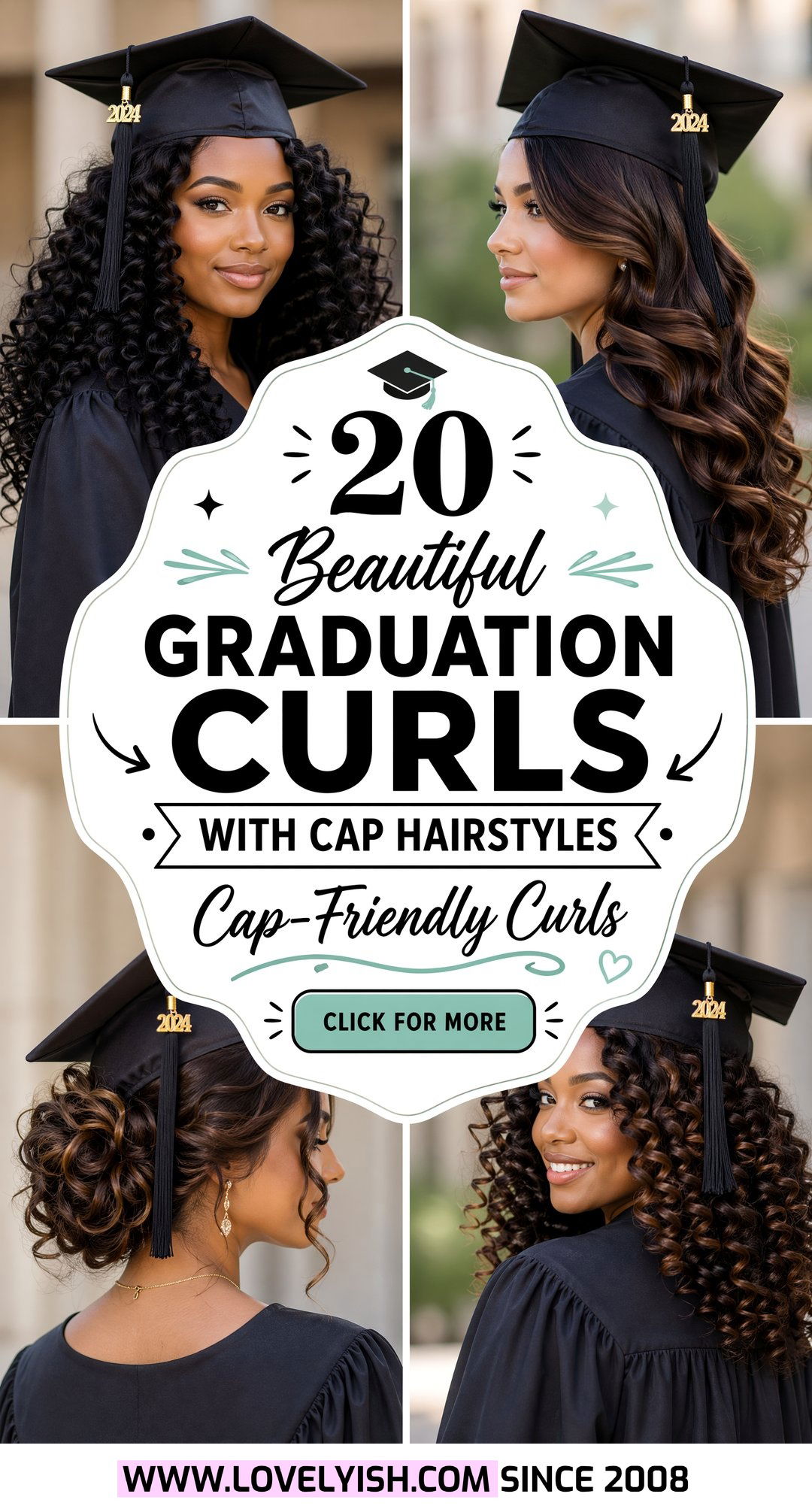 20 Beautiful Graduation Curls With Cap Hairstyles to Try Now - 20 Beautiful Graduation Curls With Cap Hairstyles to Try Now