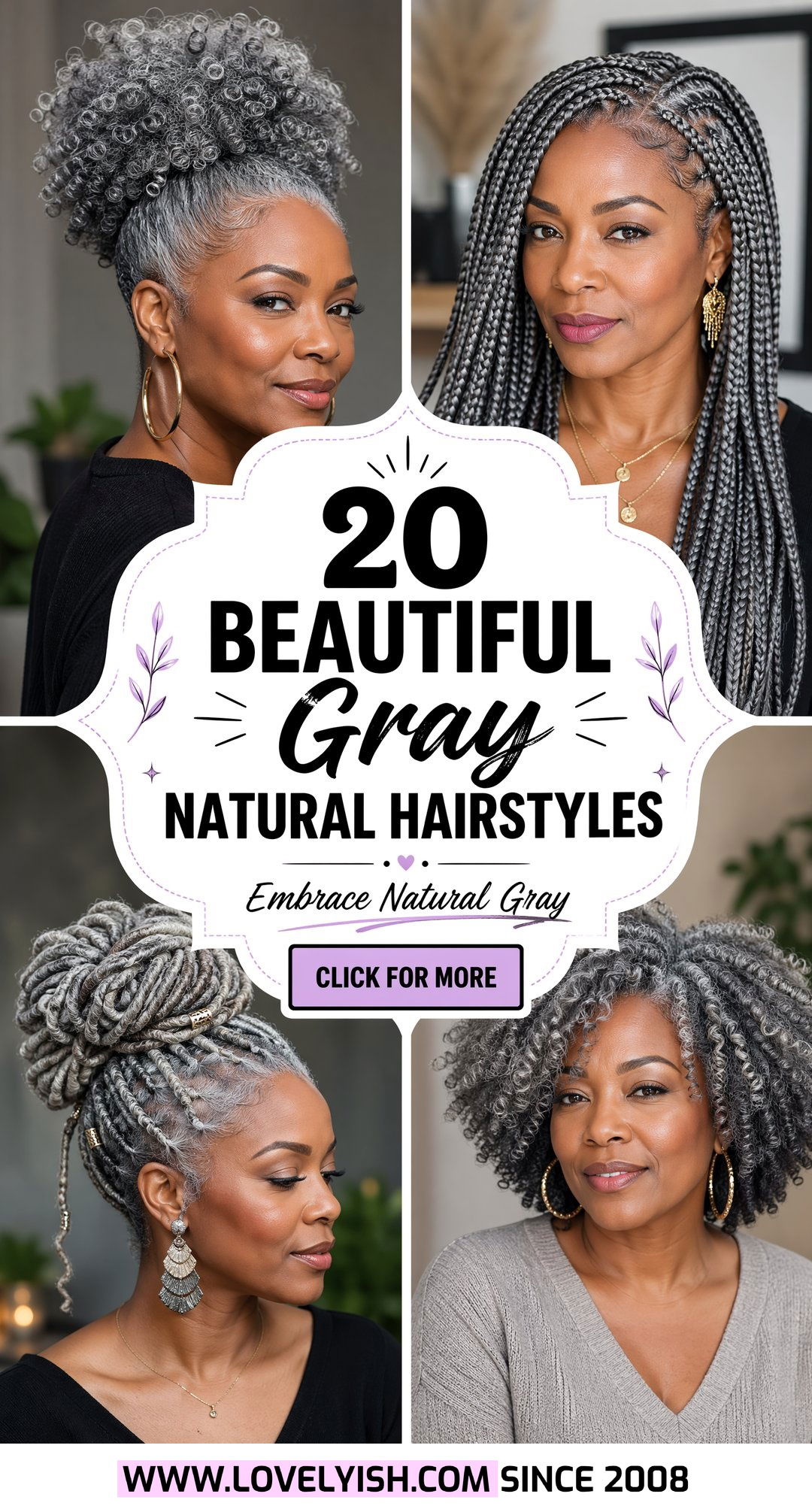 20 Beautiful Gray Natural Hairstyles For Black Women Now - 20 Beautiful Gray Natural Hairstyles For Black Women Now