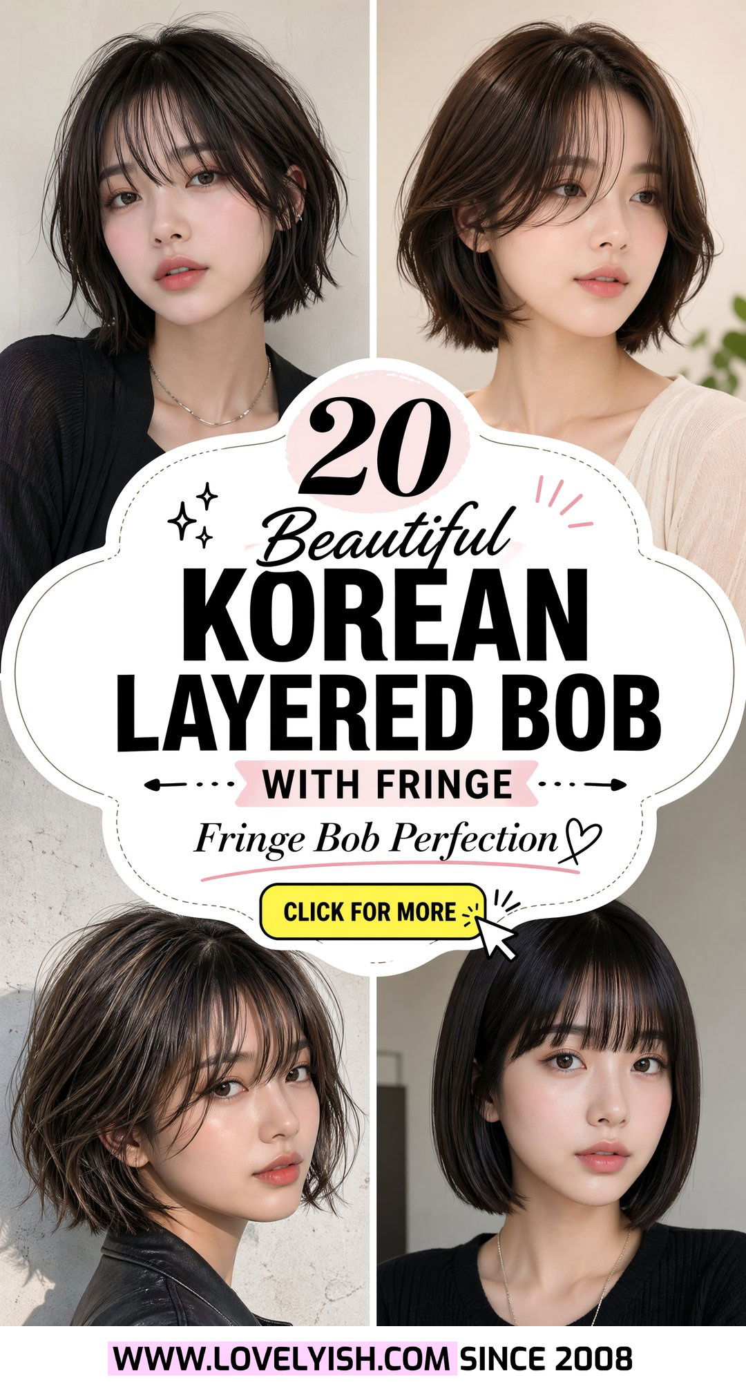 20 Beautiful Korean Layered Bob With Fringe Styles Today - 20 Beautiful Korean Layered Bob With Fringe Styles Today