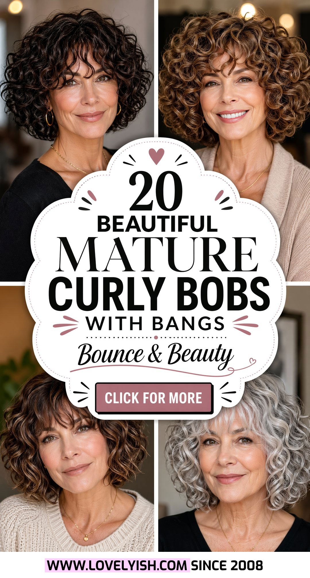 20 Beautiful Mature Curly Bob with Bangs Ideas to Try Now - 20 Beautiful Mature Curly Bob with Bangs Ideas to Try Now