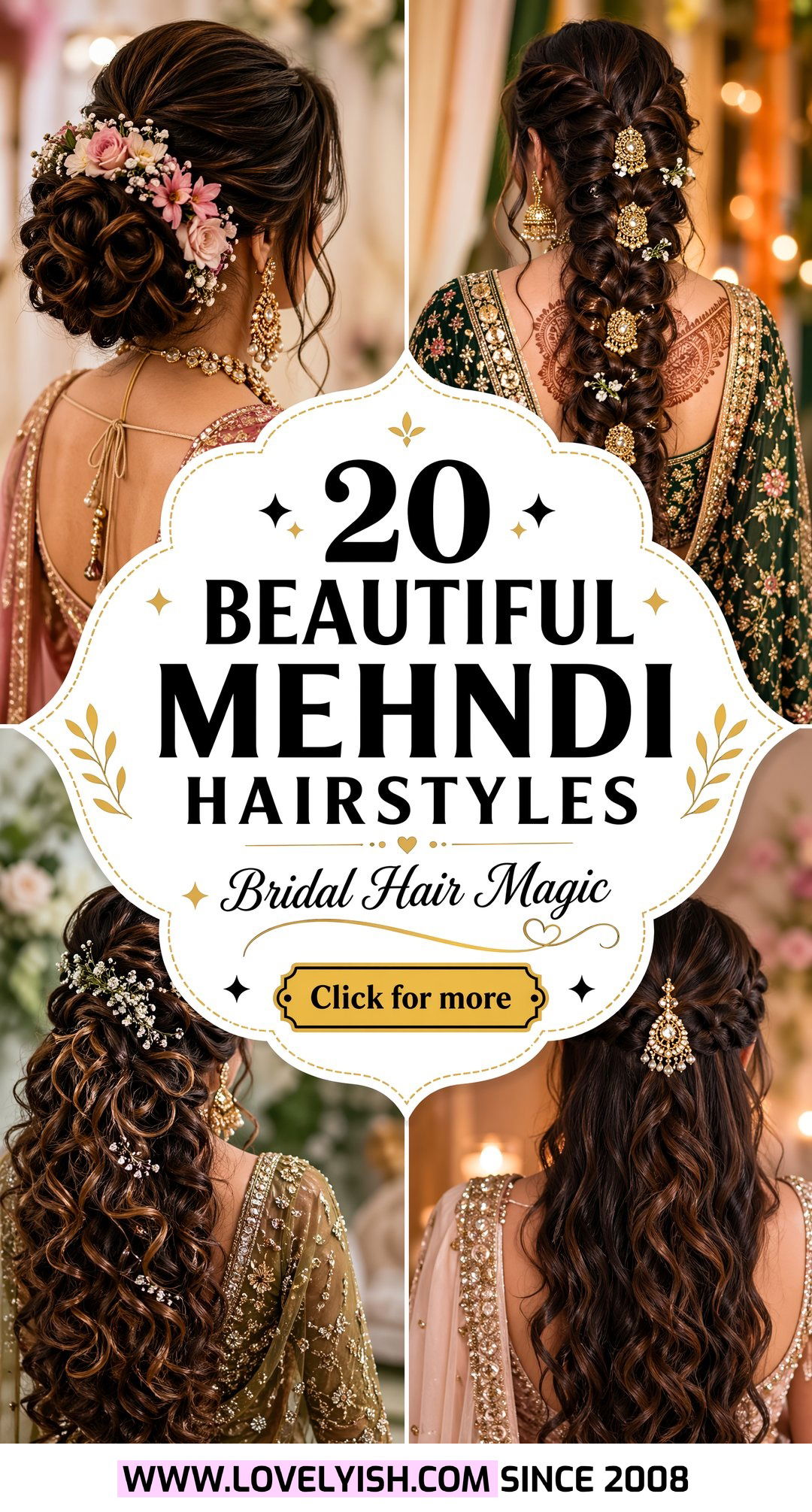 20 Beautiful Mehndi Hairstyles for Your Special Day Look - 20 Beautiful Mehndi Hairstyles for Your Special Day Look