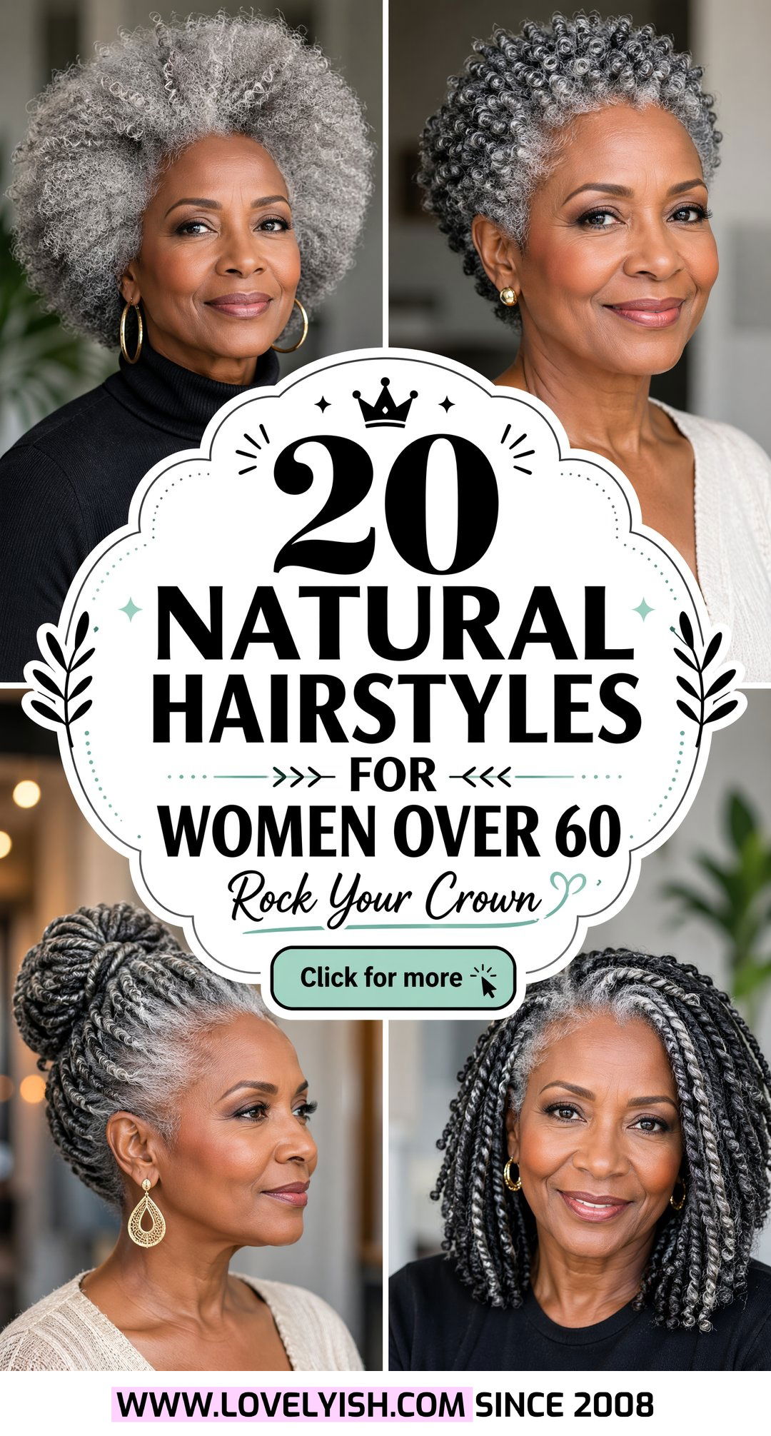 20 Beautiful Natural Hairstyles for Women Over 60 to Rock - 20 Beautiful Natural Hairstyles for Women Over 60 to Rock