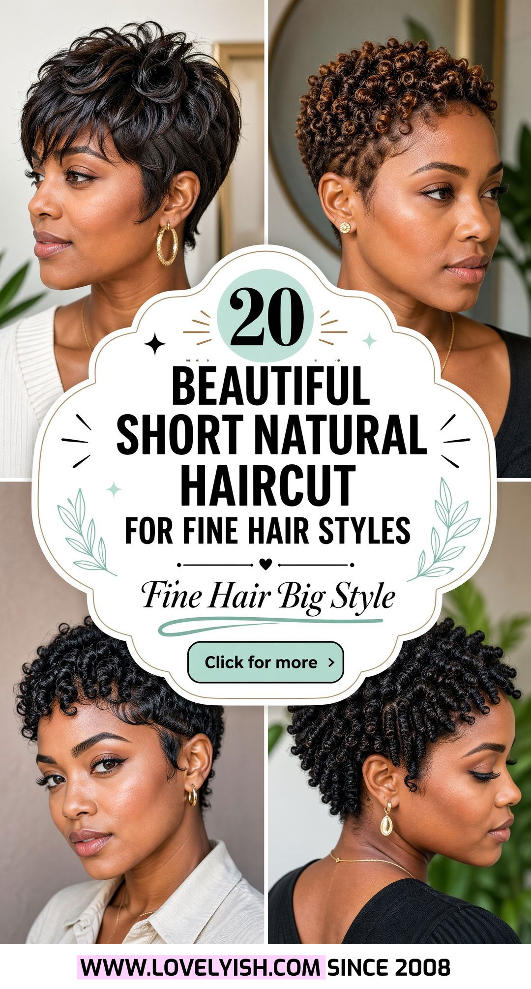 20 Beautiful Short Natural Haircut for Fine Hair Styles - 20 Beautiful Short Natural Haircut for Fine Hair Styles