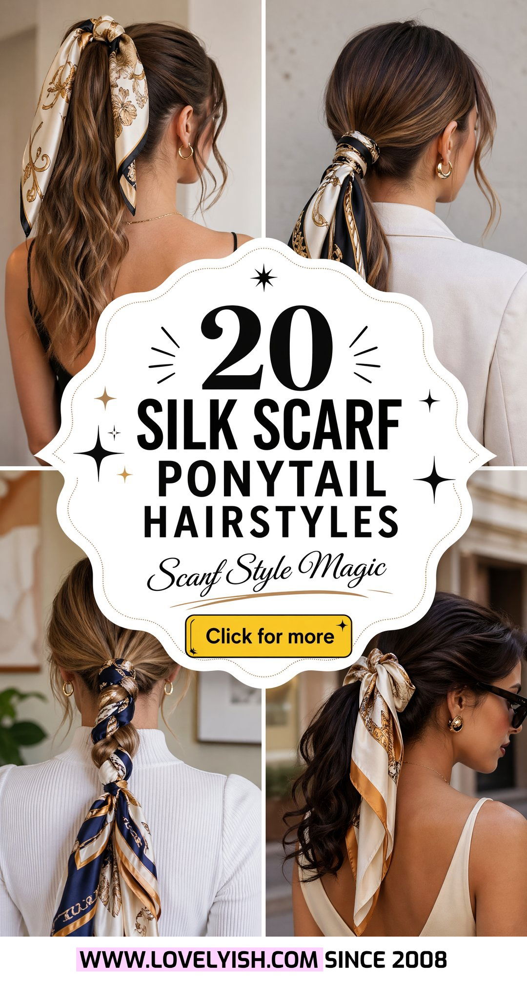 20 Beautiful Silk Scarf Ponytail Hairstyle Ideas for Women - 20 Beautiful Silk Scarf Ponytail Hairstyle Ideas for Women