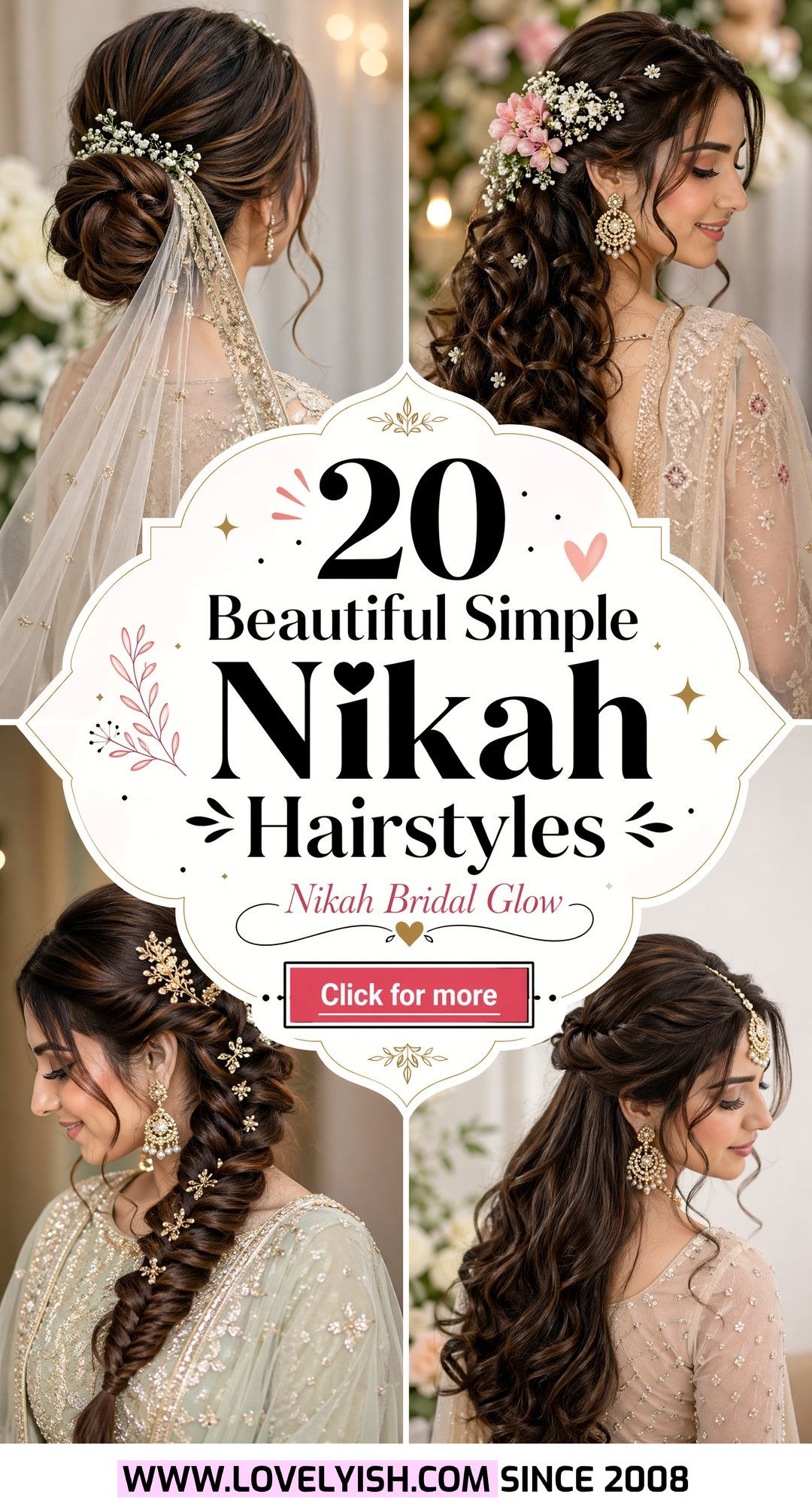 20 Beautiful Simple Nikah Hairstyles for Your Special Day - 20 Beautiful Simple Nikah Hairstyles for Your Special Day