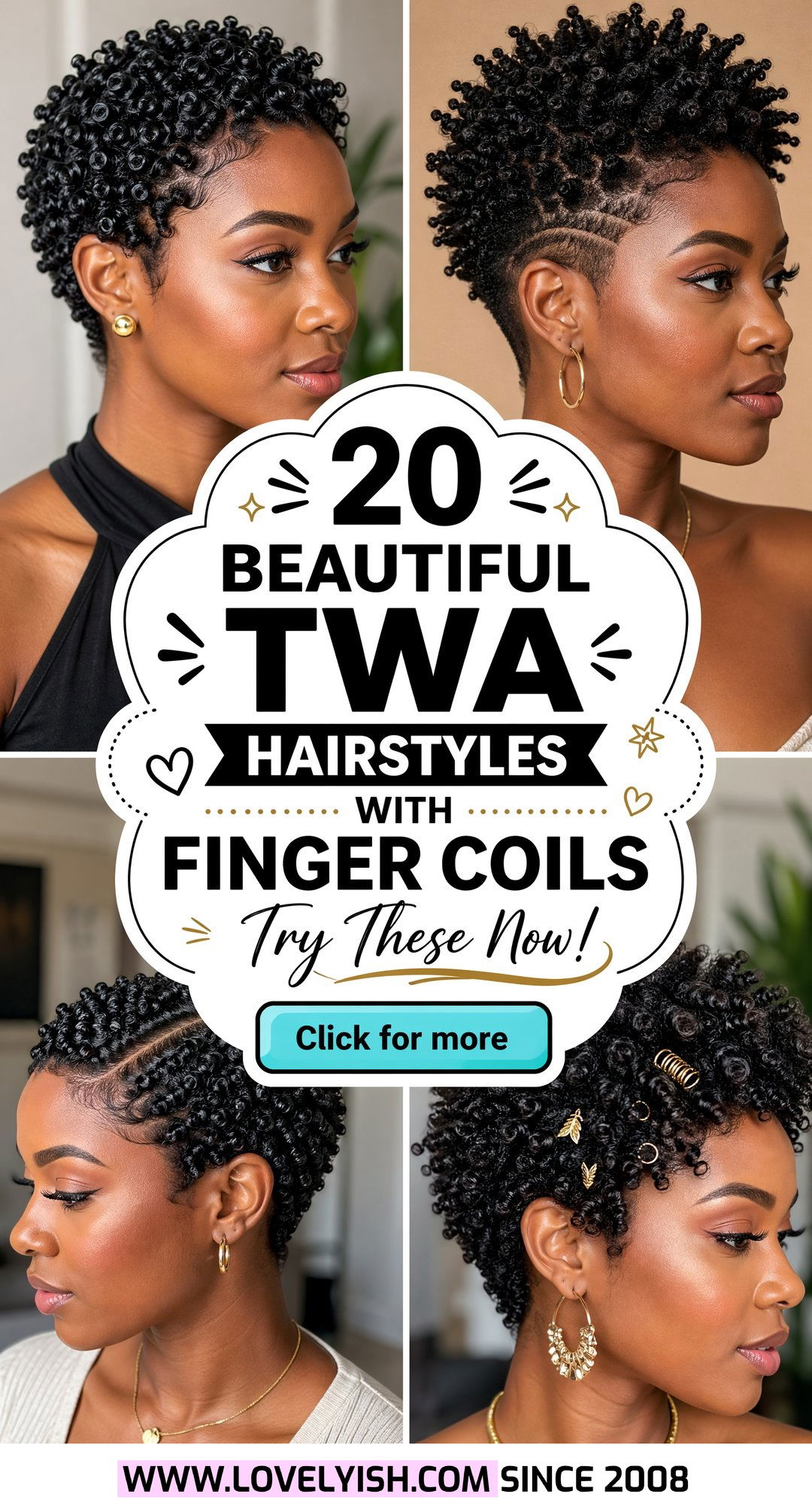 20 Beautiful TWA Hairstyles with Finger Coils to Try Now - 20 Beautiful TWA Hairstyles with Finger Coils to Try Now