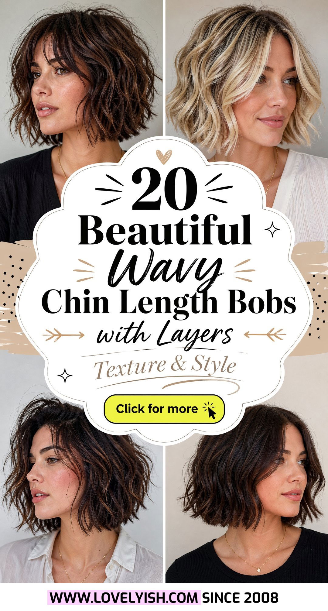 20 Beautiful Wavy Chin Length Bob with Layers for Texture - 20 Beautiful Wavy Chin Length Bob with Layers for Texture