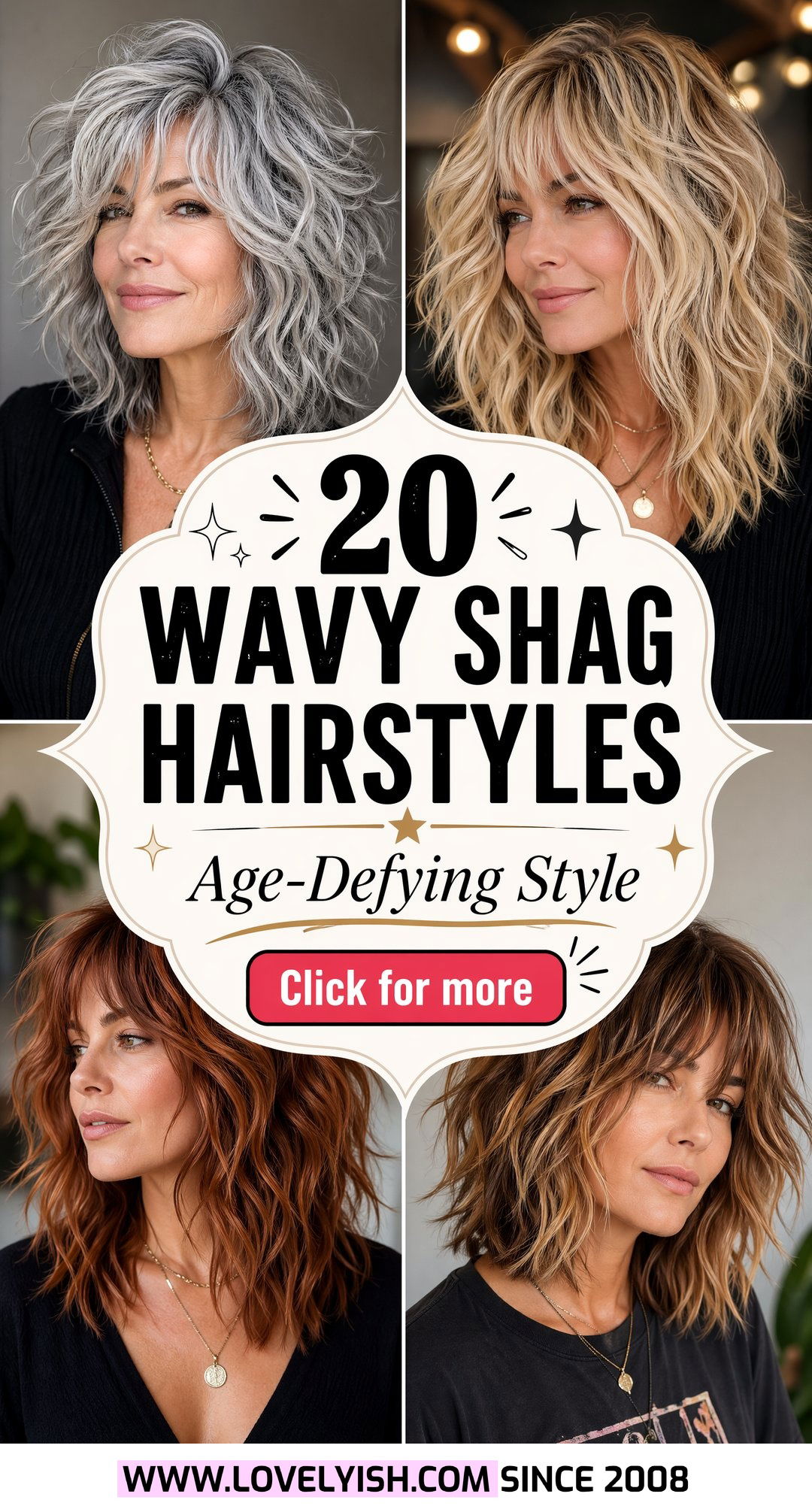 20 Beautiful Wavy Shag for Women Over 50 Hairstyle Ideas - 20 Beautiful Wavy Shag for Women Over 50 Hairstyle Ideas