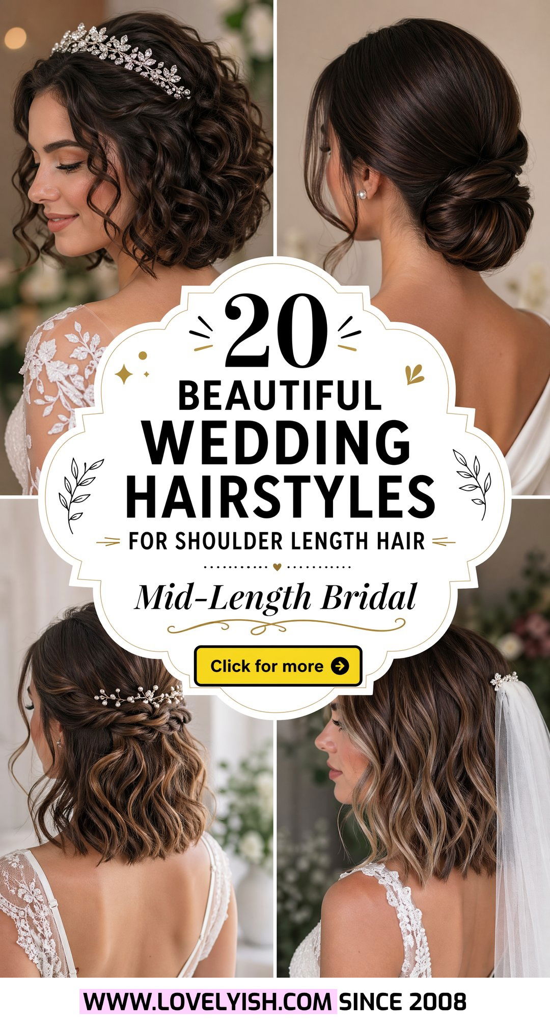 20 Beautiful Wedding Hairstyles for Shoulder Length Hair - 20 Beautiful Wedding Hairstyles for Shoulder Length Hair