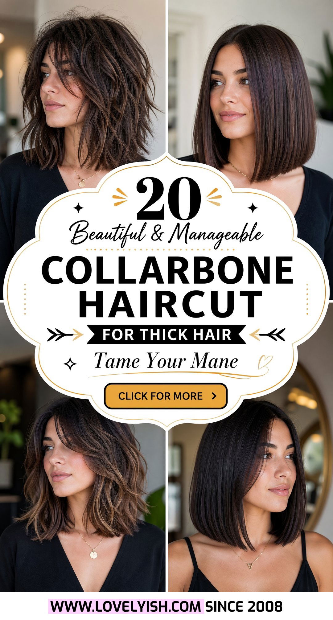 20 Beautiful and Manageable Collarbone Haircut for Thick Hair - 20 Beautiful & Manageable Collarbone Haircut for Thick Hair