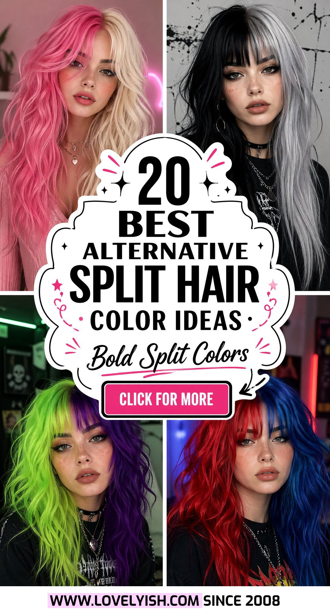 20 Best Alternative Split Hair Color Ideas for Bold Looks - 20 Best Alternative Split Hair Color Ideas for Bold Looks