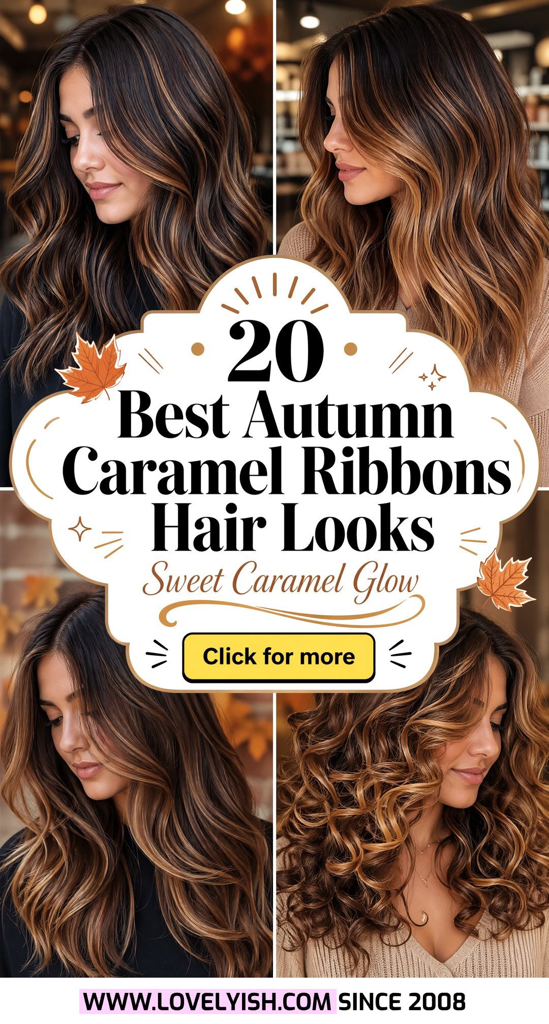 20 Best Autumn Caramel Ribbons Hair Looks for Brunettes - 20 Best Autumn Caramel Ribbons Hair Looks for Brunettes