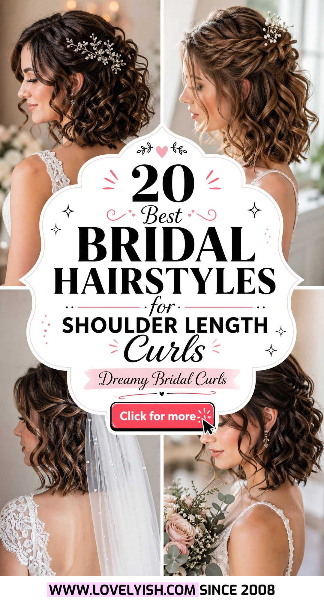 20 Best Bridal Hairstyle for Shoulder Length Curls Ideas - 20 Best Bridal Hairstyle for Shoulder Length Curls Ideas