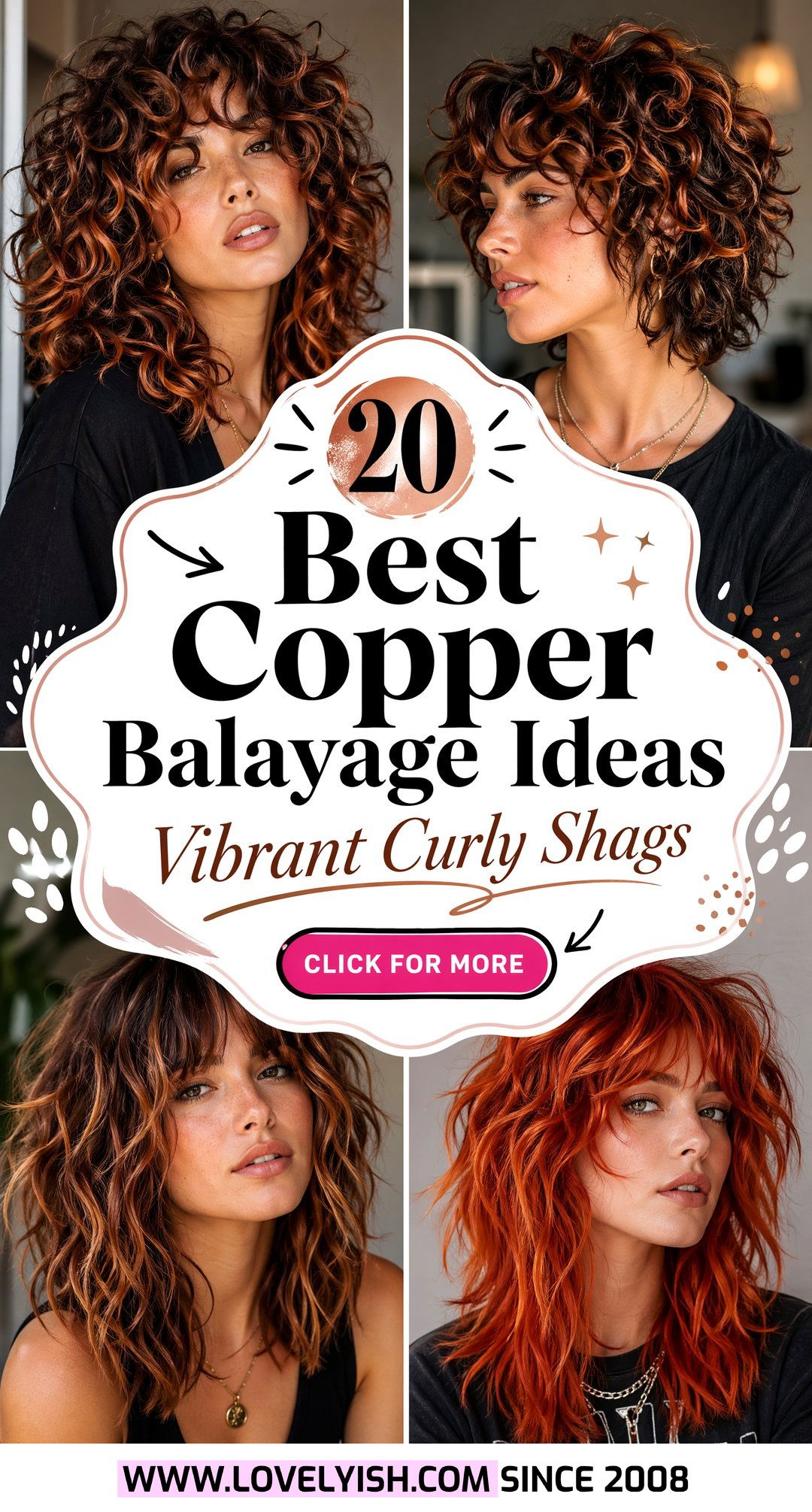 20 Best Copper Balayage Ideas for Curly Shag Hairstyles - 20 Best Copper Balayage Ideas for Curly Shag Hairstyles