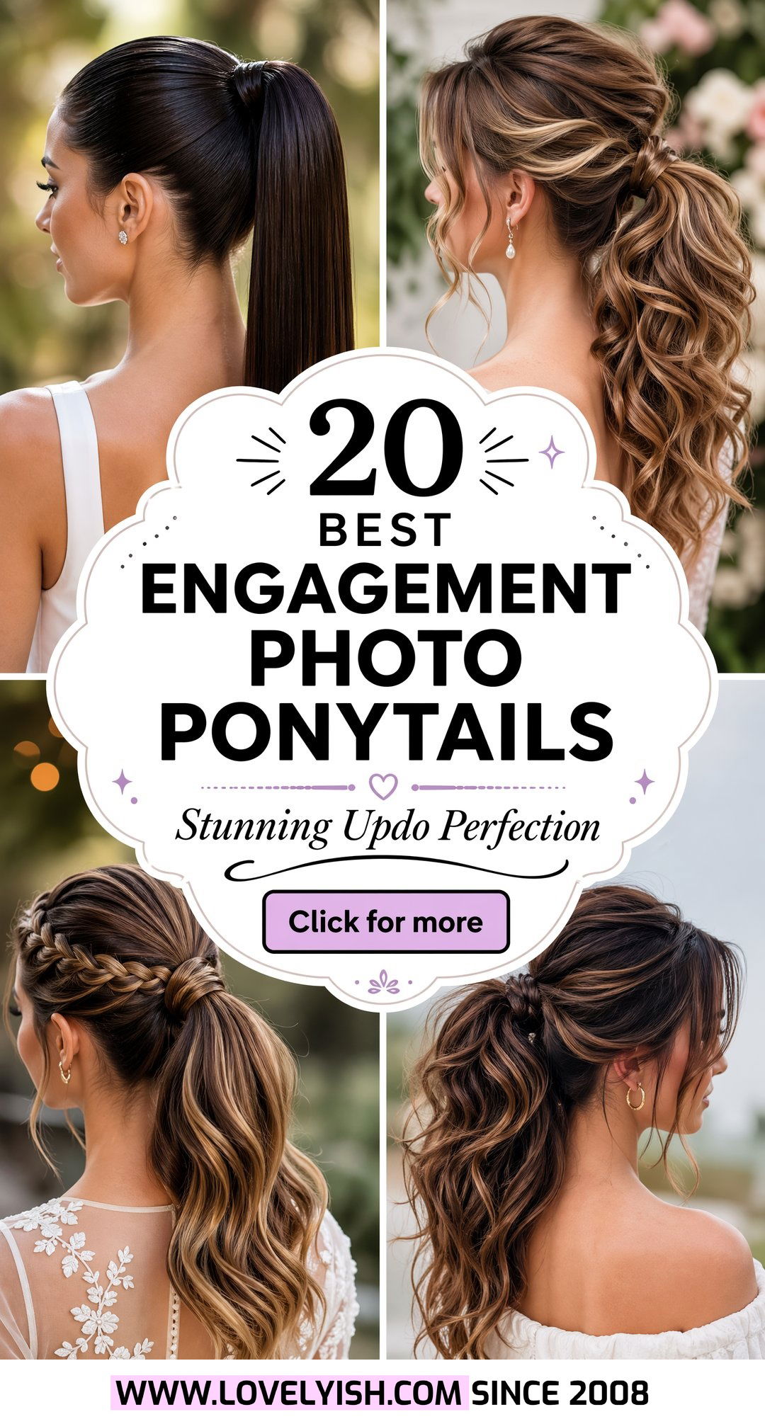 20 Best Engagement Photo Ponytail Hairstyle Ideas for You - 20 Best Engagement Photo Ponytail Hairstyle Ideas for You