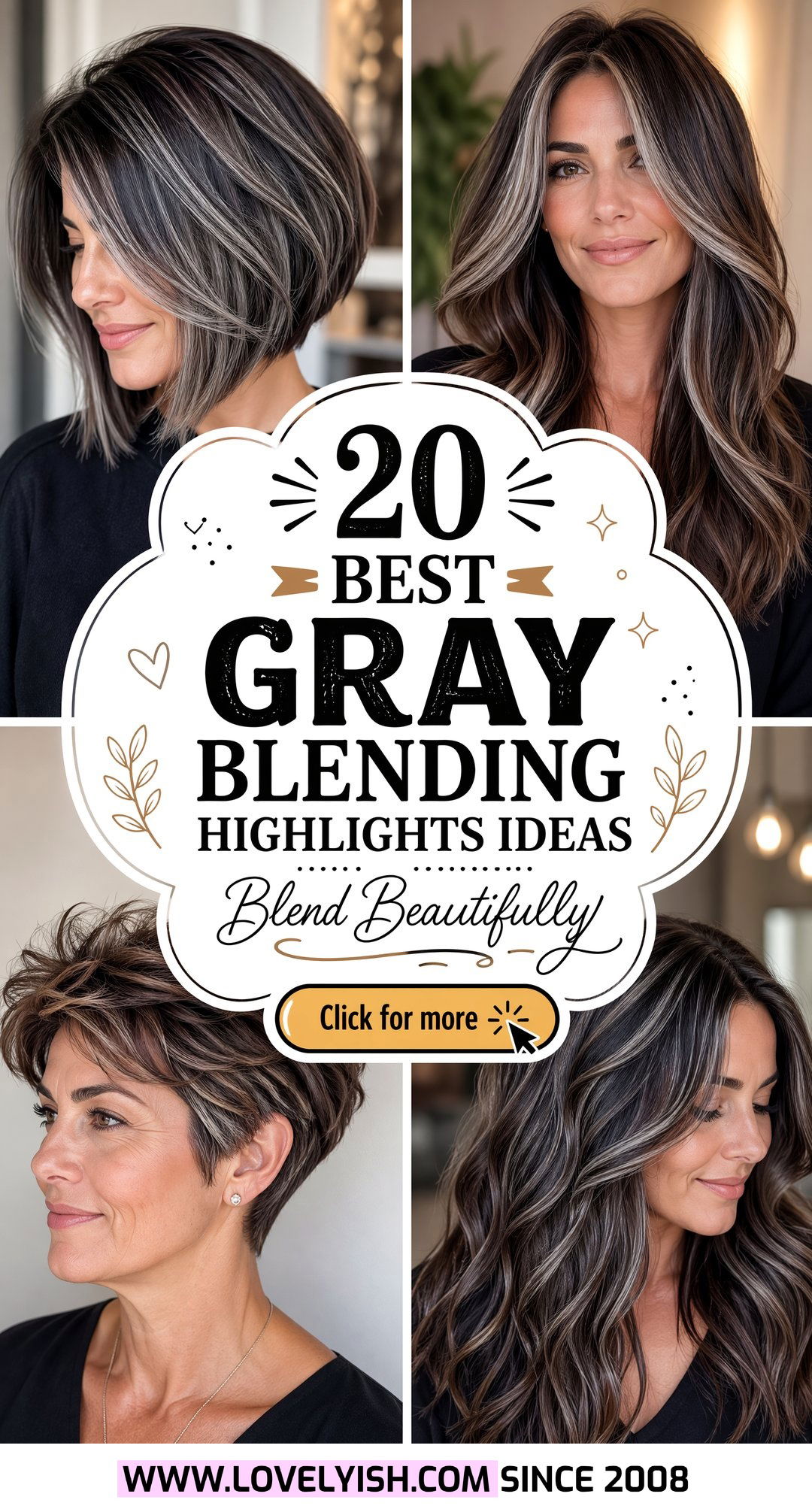 20 Best Gray Blending Highlights For Brunettes To Embrace - 20 Best Gray Blending Highlights For Brunettes To Embrace