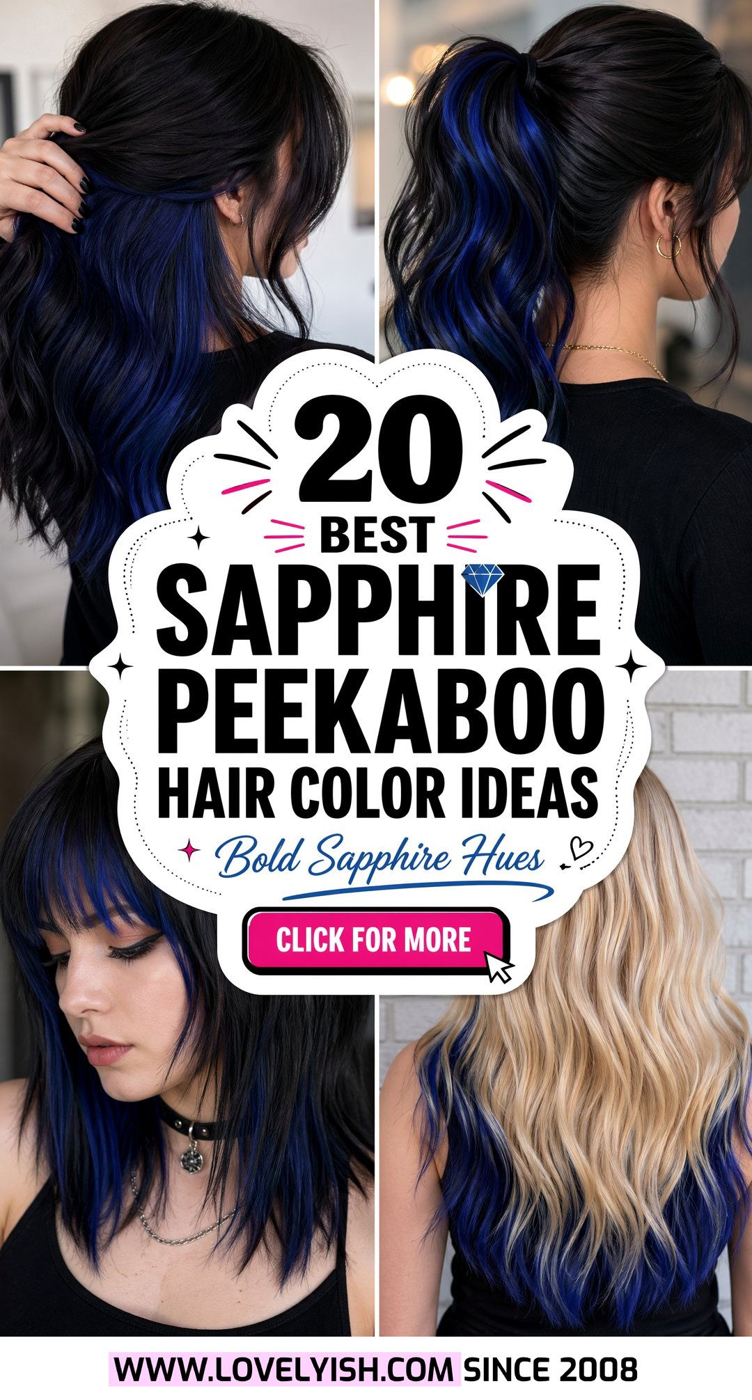 20 Best Sapphire Peekaboo Hair Color Ideas for a Bold Look - 20 Best Sapphire Peekaboo Hair Color Ideas for a Bold Look