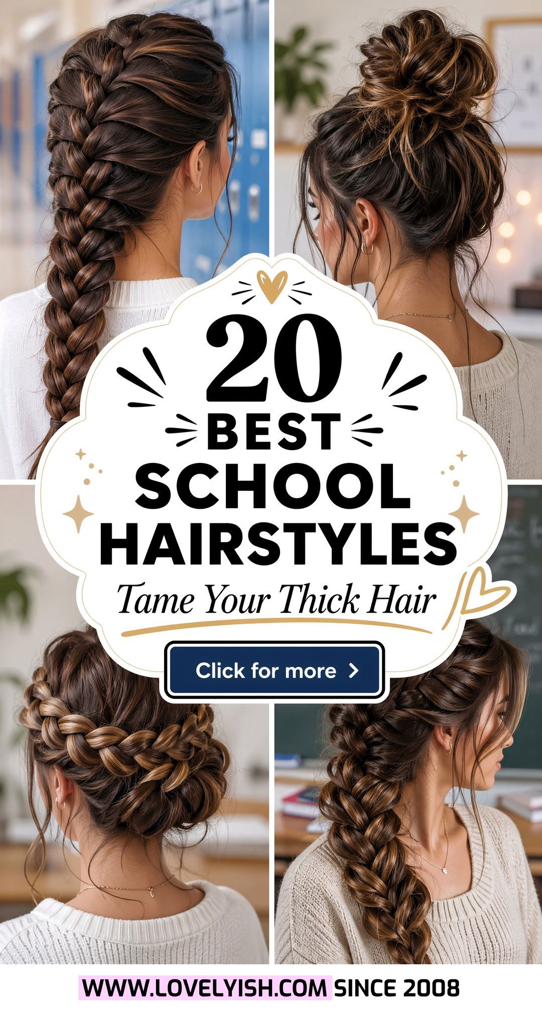 20 Best School Hairstyle Ideas for Long Thick Hair Looks - 20 Best School Hairstyle Ideas for Long Thick Hair Looks