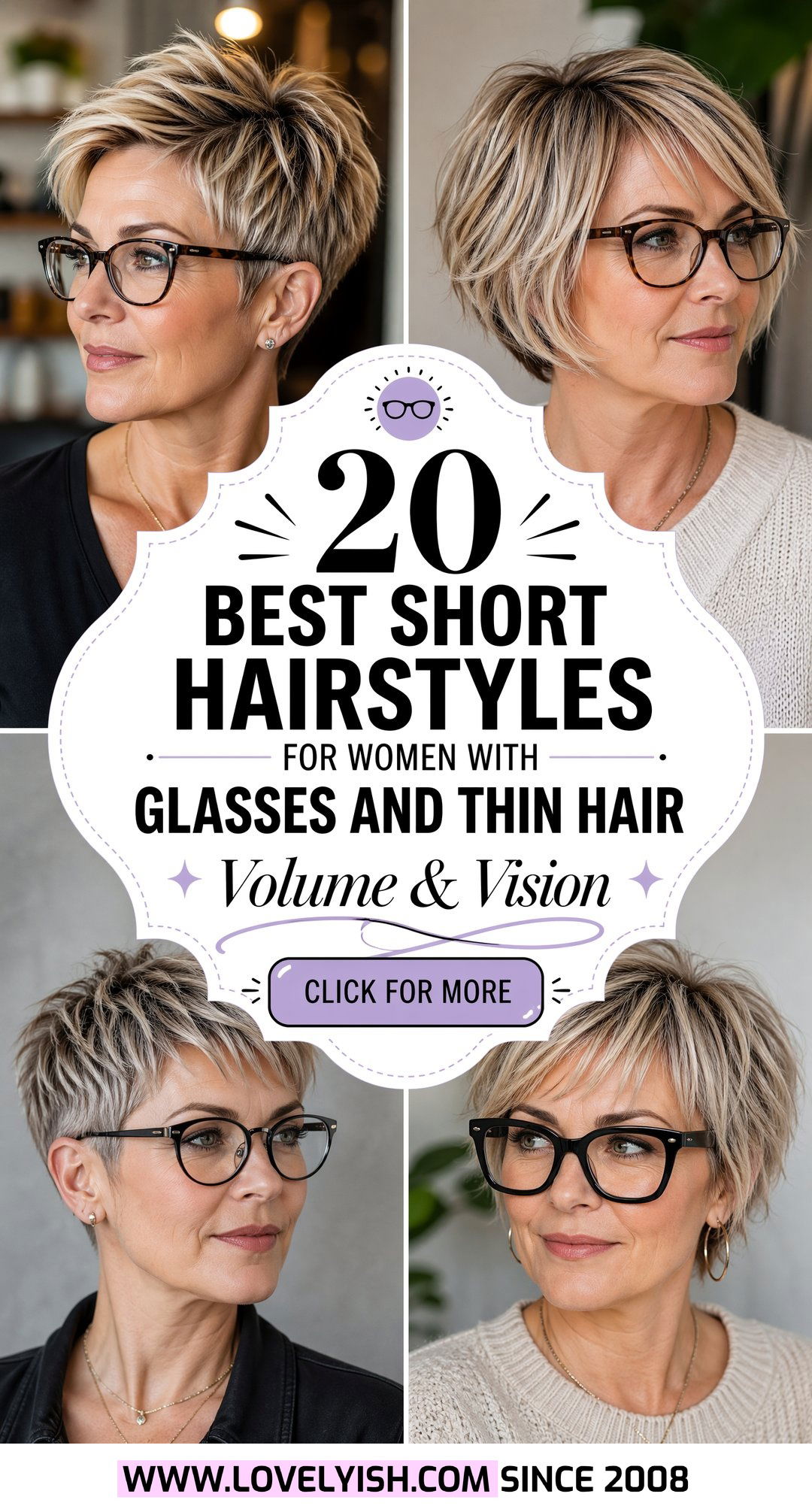 20 Best Short Hairstyles for Women with Glasses and Thin Hair - 20 Best Short Hairstyles for Women with Glasses and Thin Hair
