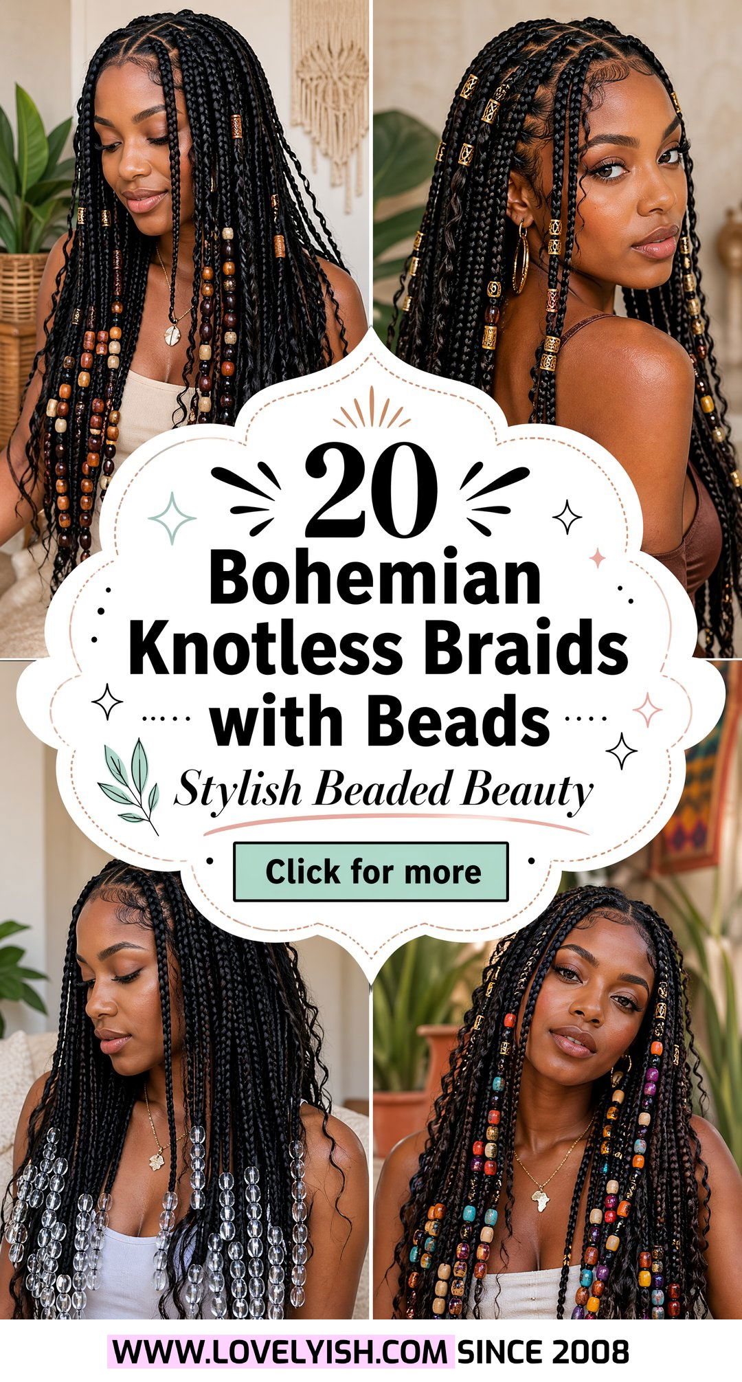 20 Bohemian Knotless Braids with Beads for a Stylish Look - 20 Bohemian Knotless Braids with Beads for a Stylish Look