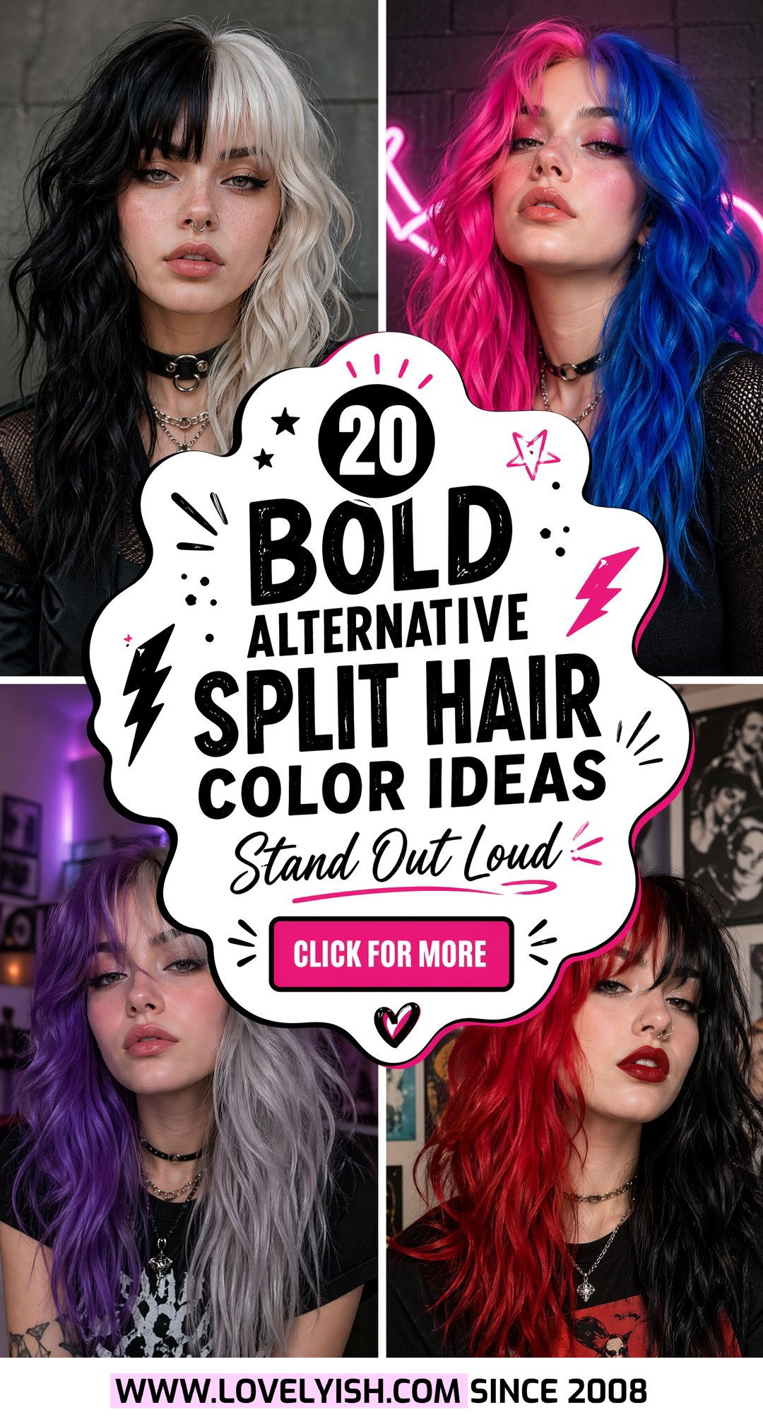 20 Bold Alternative Split Hair Color Ideas to Stand Out - 20 Bold Alternative Split Hair Color Ideas to Stand Out